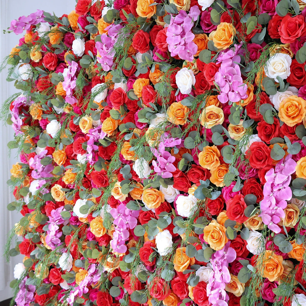 ValarFlowers Fiery Color Burst Floral Extravaganza Wall: A Bold. Lively Masterpiece for Energetic Celebrations-VF-546
