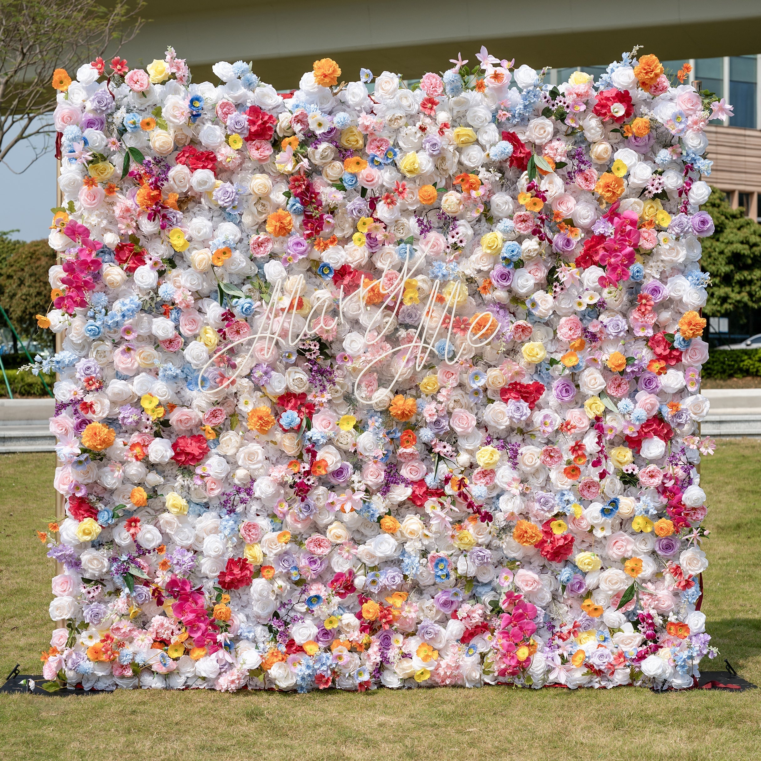 ValarFlowers Vibrant and Lush Multicolored Artificial Flower Wall VF-811-2