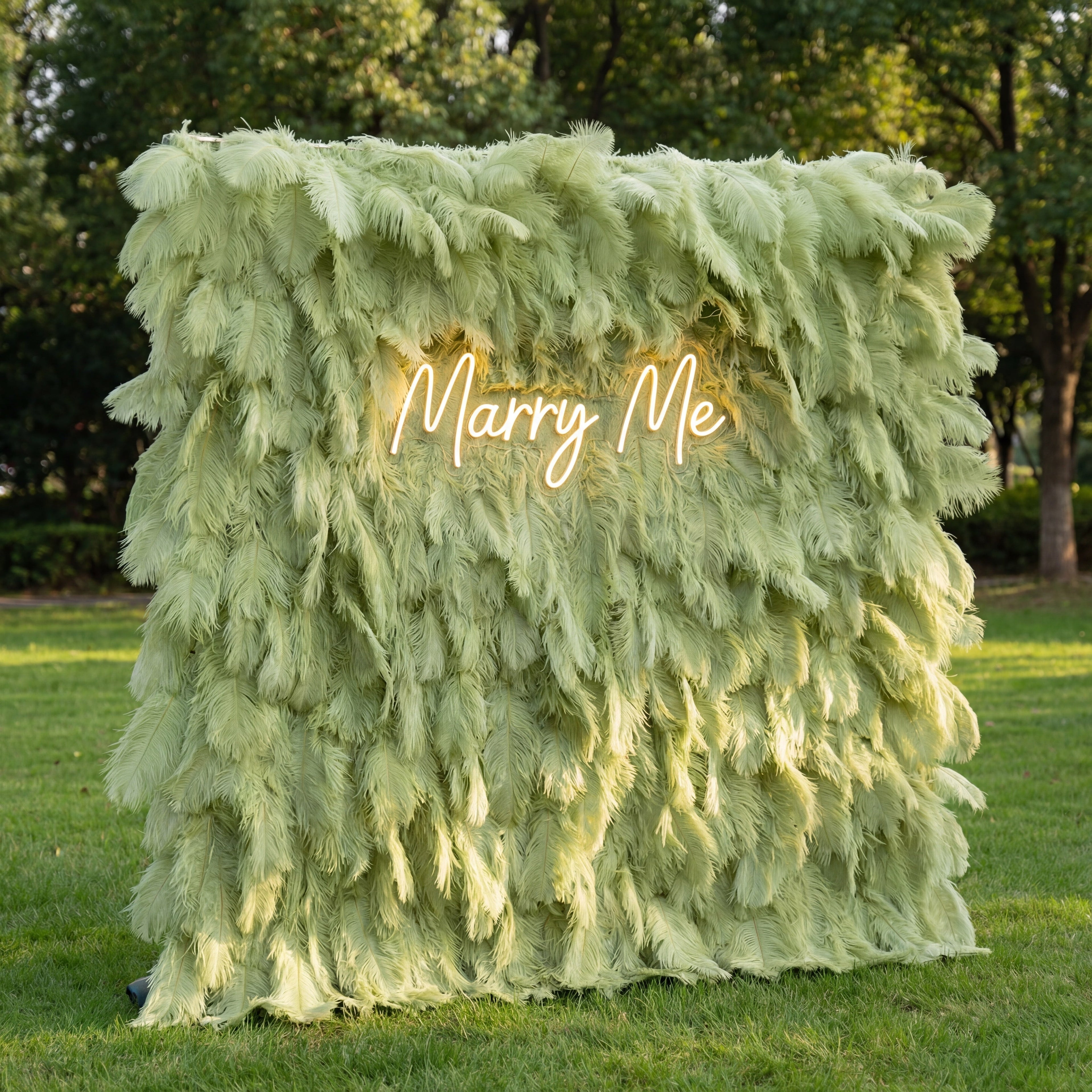 ValarFlowers Mint Green Artificial/ Avocado Feather Backdrop: Luxe Plume Display with 7+ Color Options & Custom Services. DIY Photo Booth Decoration-VF-164-Mint Green