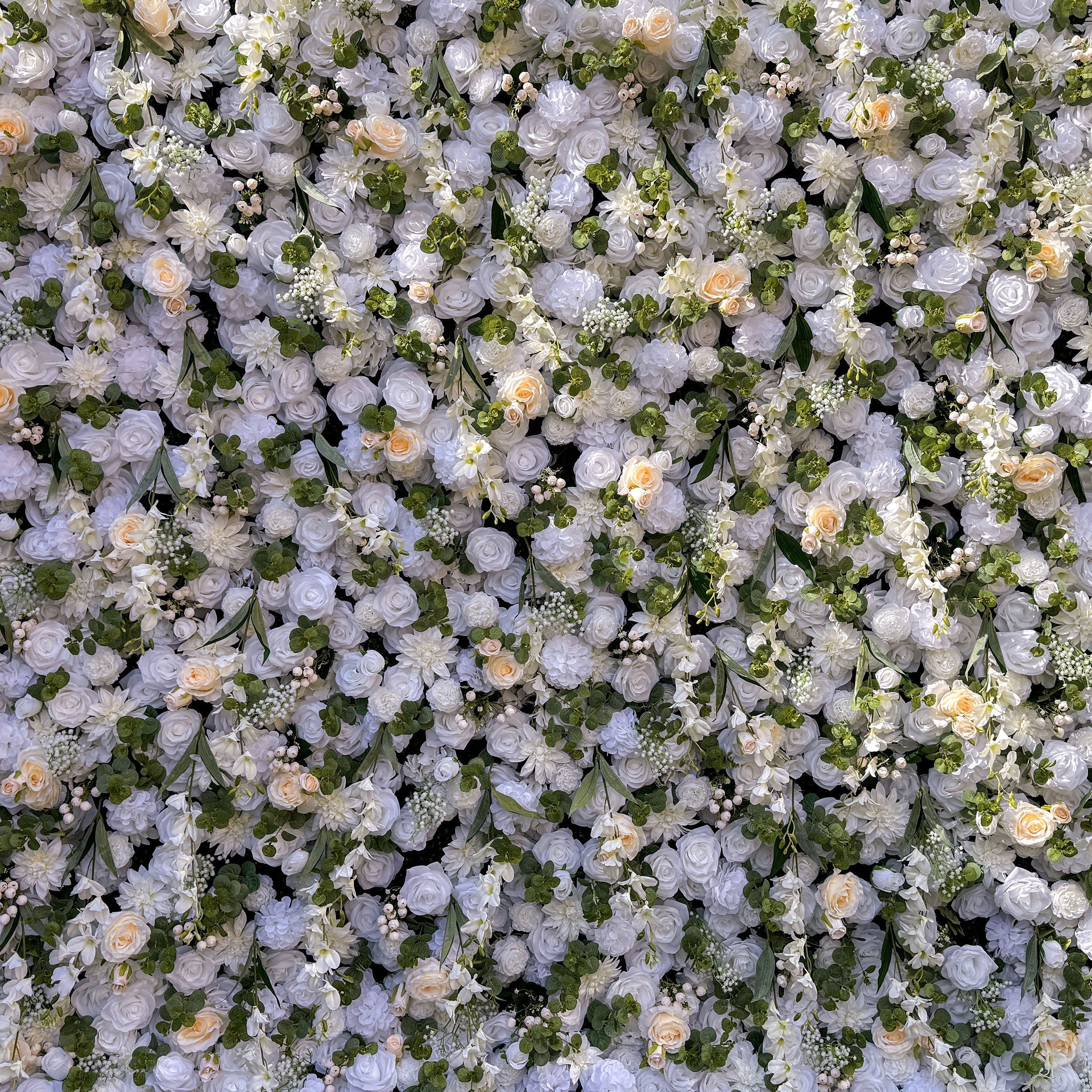 Exquisite All - White Artificial Flower Wall - The Epitome of Elegant and Romantic Style for Weddings and Events-VF-805