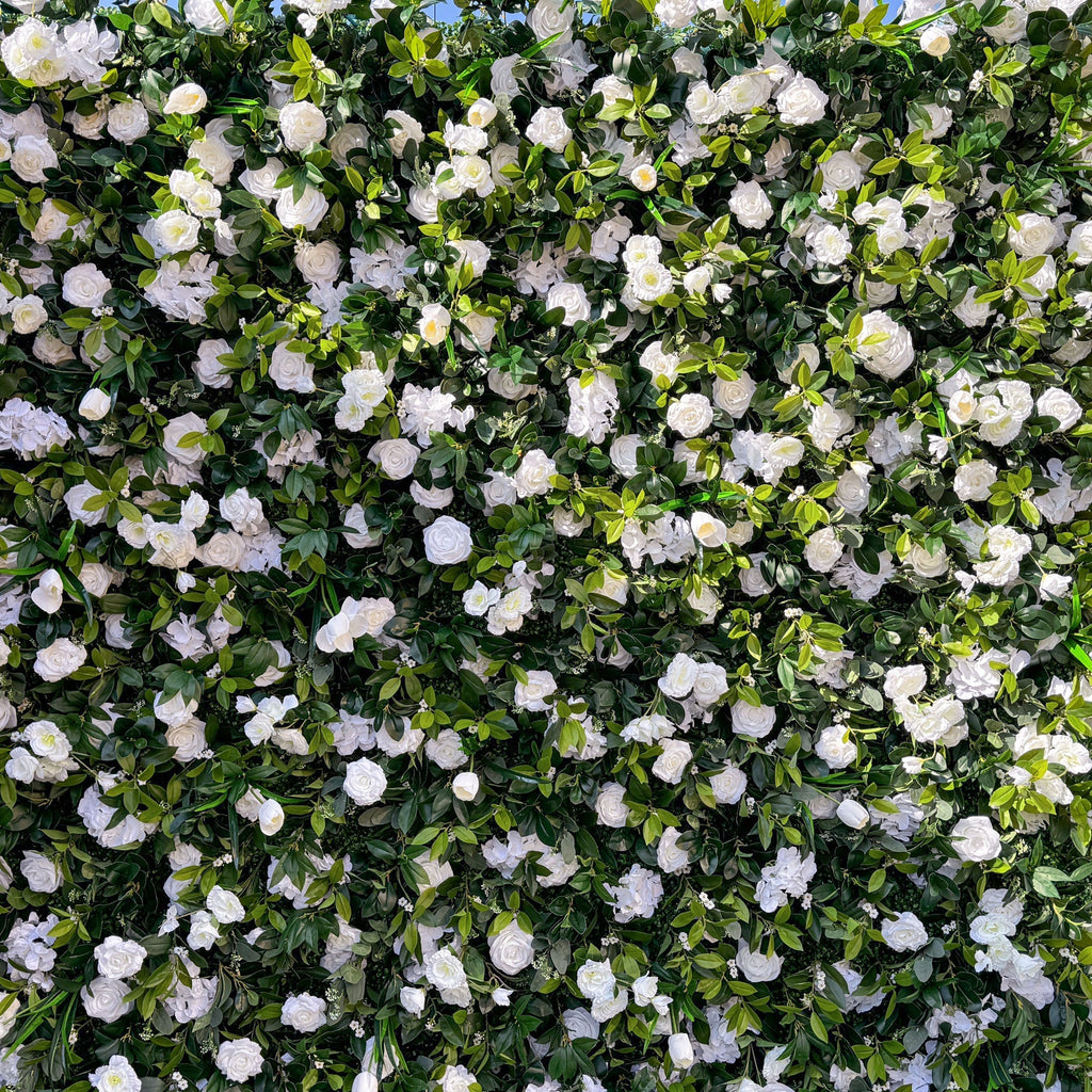 Enchanting White & Green Artificial Flower Wall - The Heart - Stealer for Wedding and Event Decor-VF-802