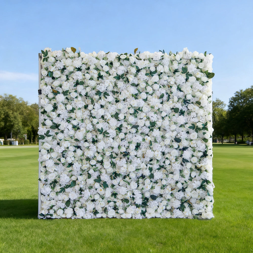 ValarFlowers White Green Blue Artificial Flower Wall Backdrop for Wedding & Event Decor VF-309