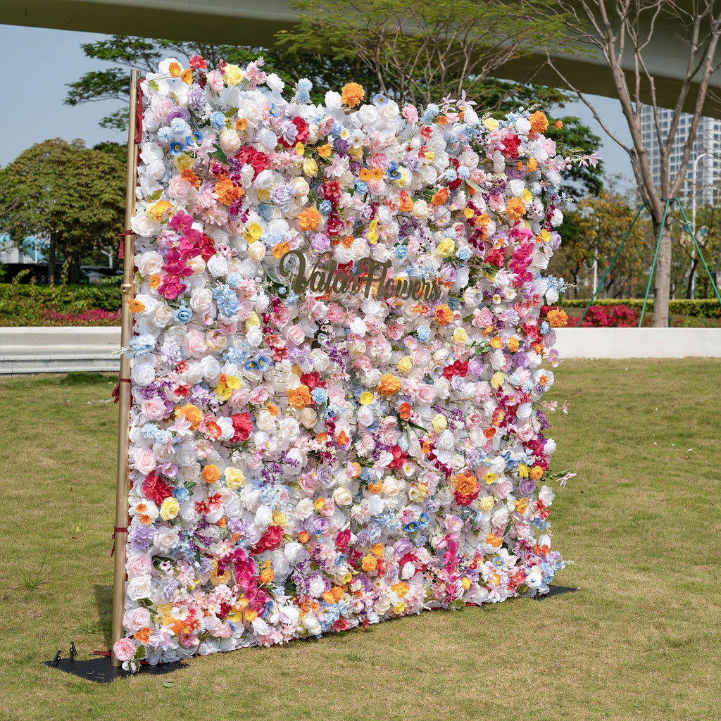 ValarFlowers Vibrant and Lush Multicolored Artificial Flower Wall VF-811-2