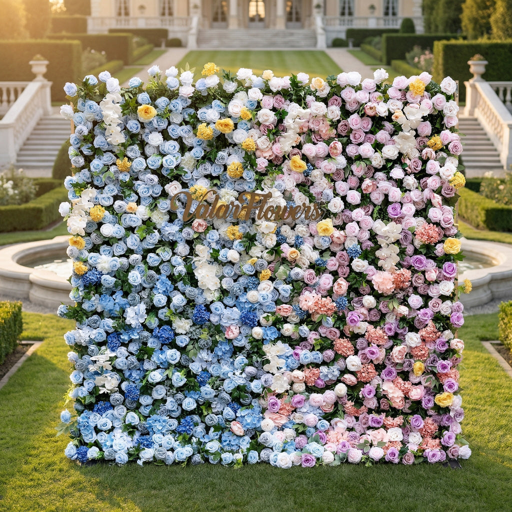 Valar Flowers Rainbow Gradient Bloom Mix Rose Flower Wall Backdrop - VF-830