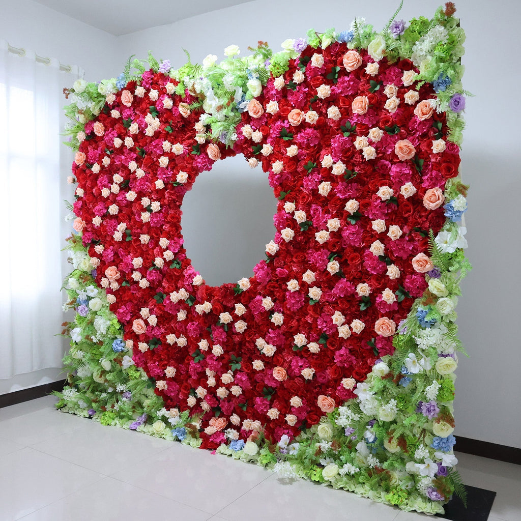 ValarFlowers Heartfelt Multicolor Floral Extravaganza Wall: A Romantic & Vibrant Masterpiece for Unforgettable Celebration-VF-520