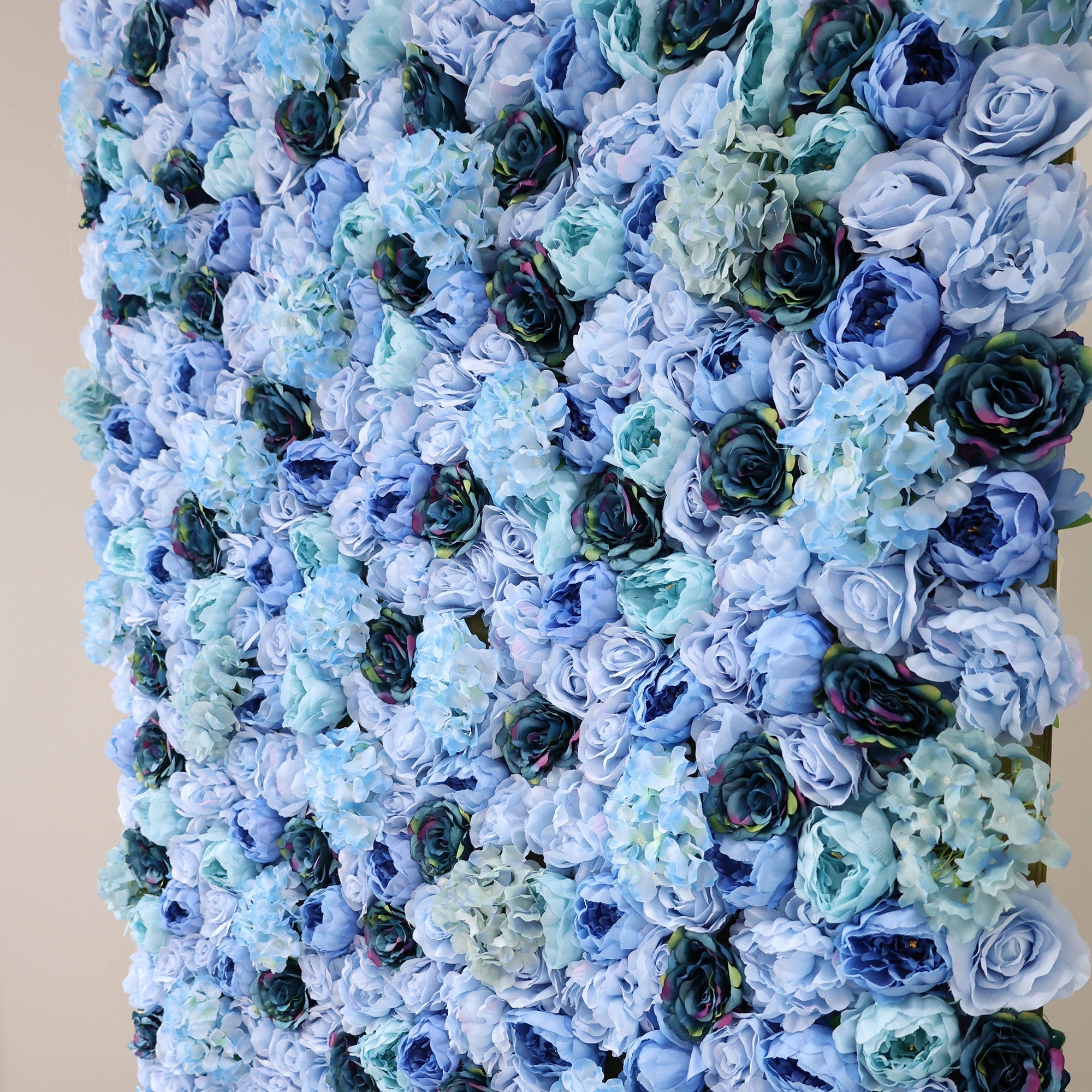 ValarFlowers Blue & Teal Floral Extravaganza Wall: A Captivating. Ocean-Inspired Masterpiece for Memorable Celebrations-VF-549