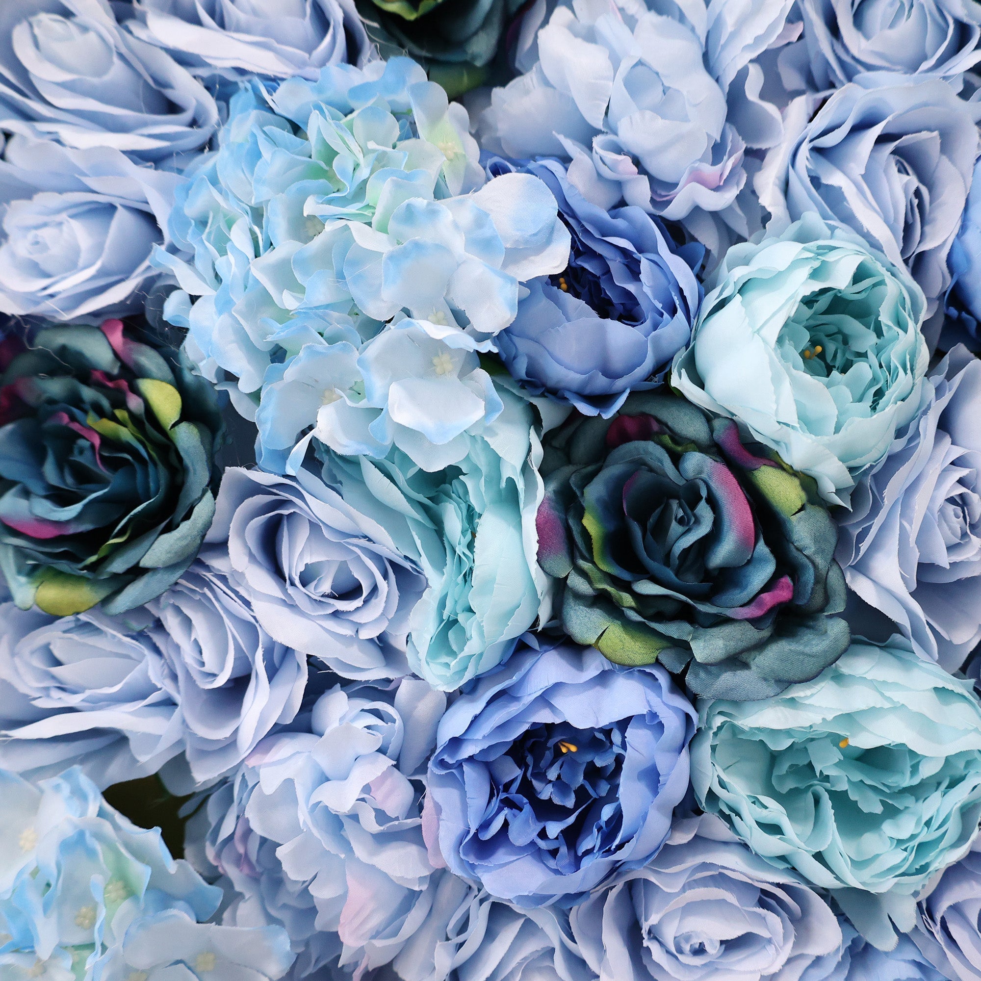 ValarFlowers Blue & Teal Floral Extravaganza Wall: A Captivating. Ocean-Inspired Masterpiece for Memorable Celebrations-VF-549