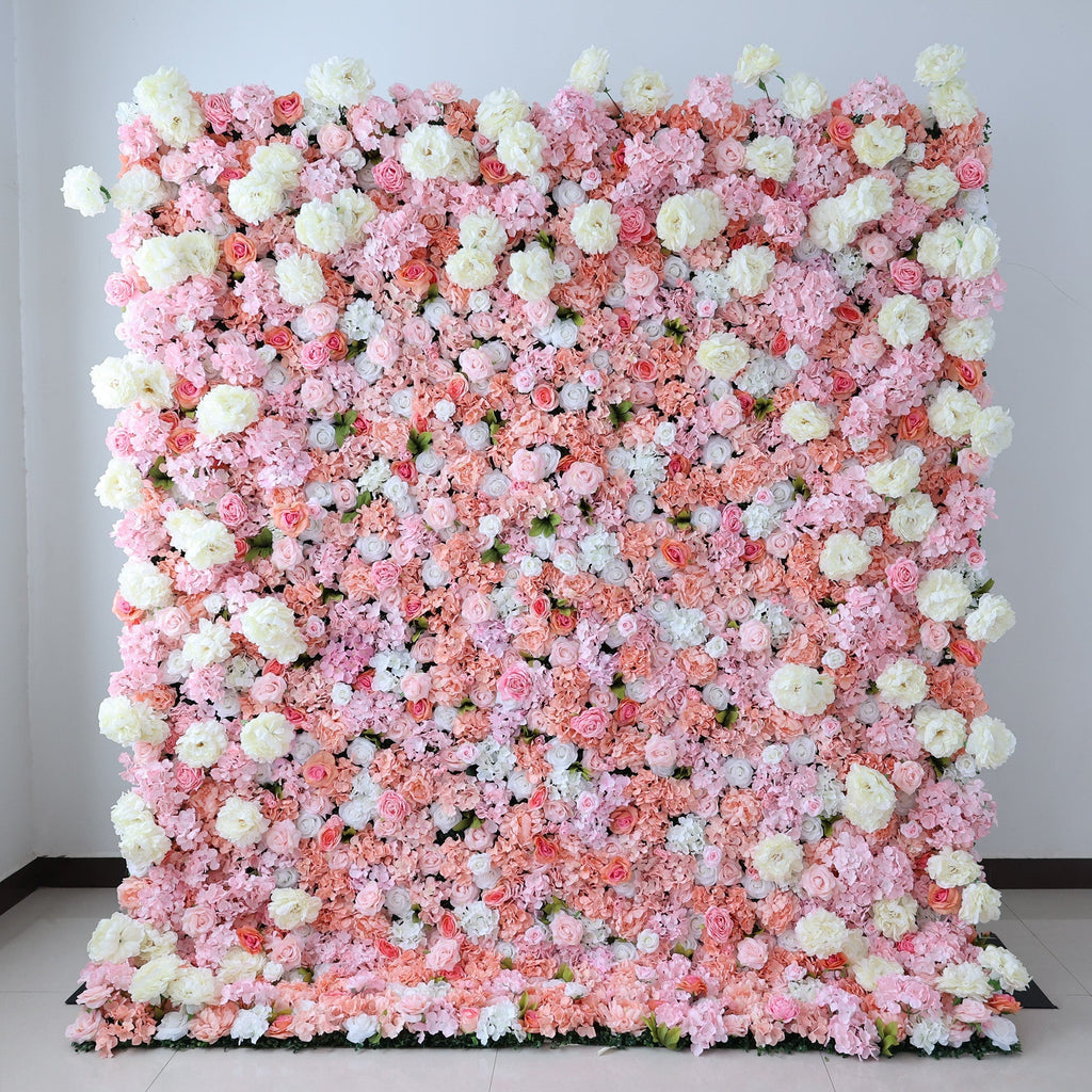 ValarFlowers Blush & Coral Floral Extravaganza Wall: A Romantic. Dreamy Masterpiece for Enchanting Celebrations-VF-544