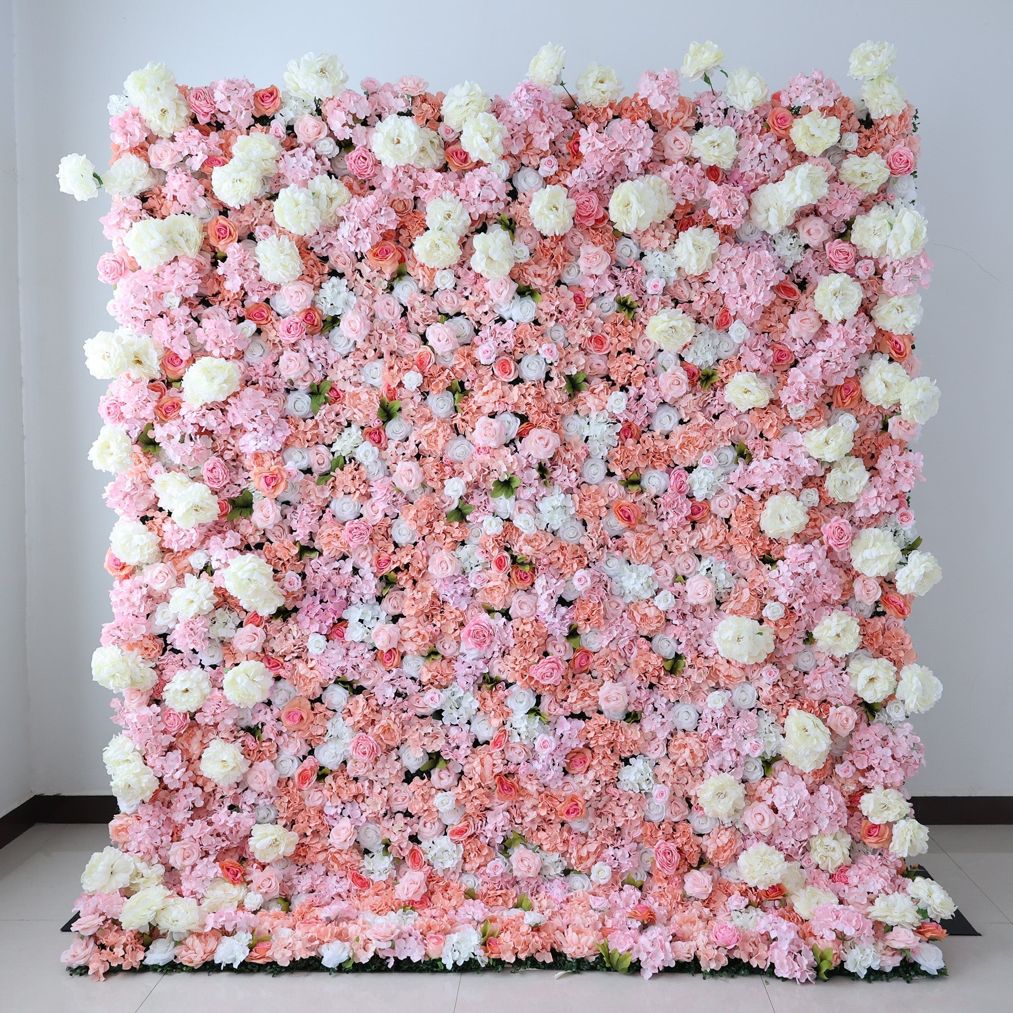 ValarFlowers Blush & Coral Floral Extravaganza Wall: A Romantic. Dreamy Masterpiece for Enchanting Celebrations-VF-544