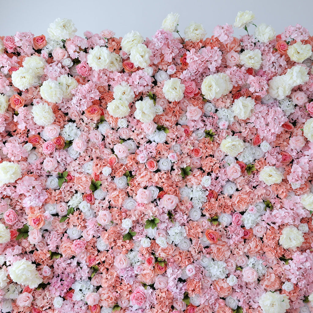 ValarFlowers Blush & Coral Floral Extravaganza Wall: A Romantic. Dreamy Masterpiece for Enchanting Celebrations-VF-544