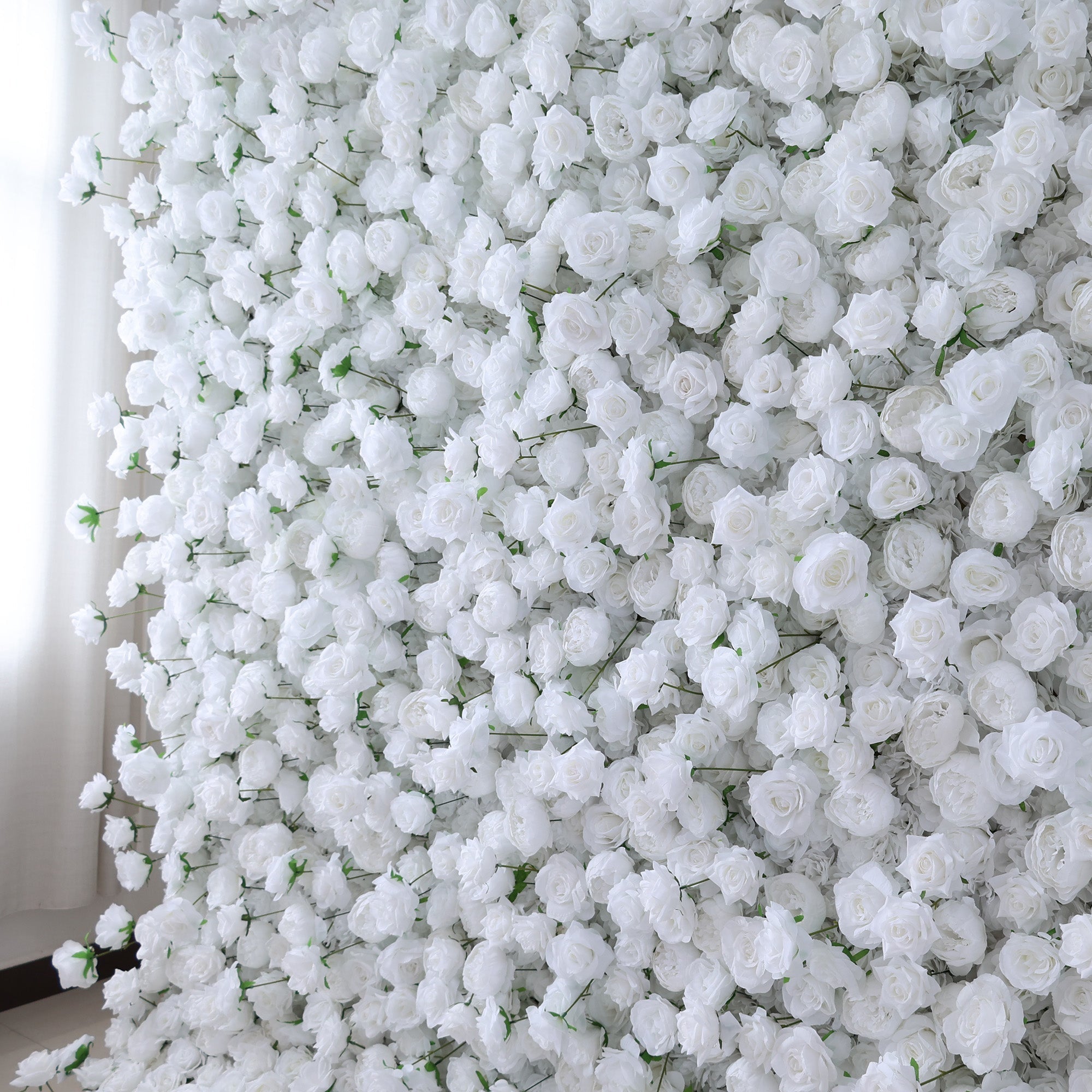 ValarFlowers All - White Rose Floral Extravaganza Wall: A Pure. Elegant Masterpiece for Timeless Occasions-VF-547