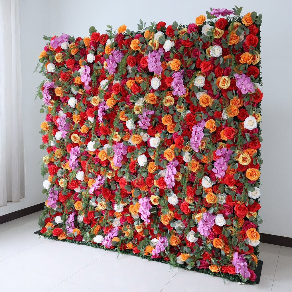 ValarFlowers Fiery Color Burst Floral Extravaganza Wall: A Bold. Lively Masterpiece for Energetic Celebrations-VF-546