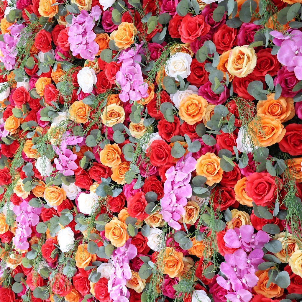 ValarFlowers Fiery Color Burst Floral Extravaganza Wall: A Bold. Lively Masterpiece for Energetic Celebrations-VF-546