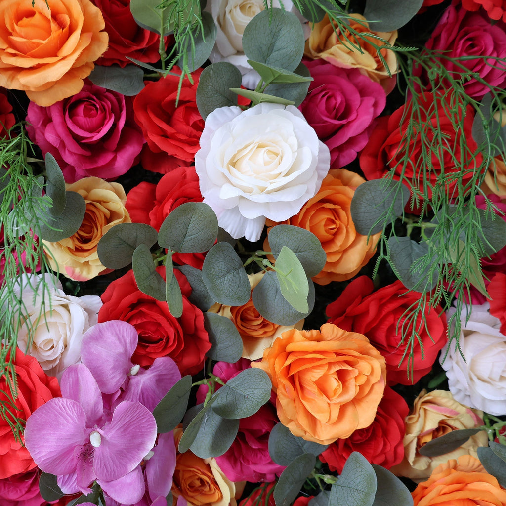 ValarFlowers Fiery Color Burst Floral Extravaganza Wall: A Bold. Lively Masterpiece for Energetic Celebrations-VF-546