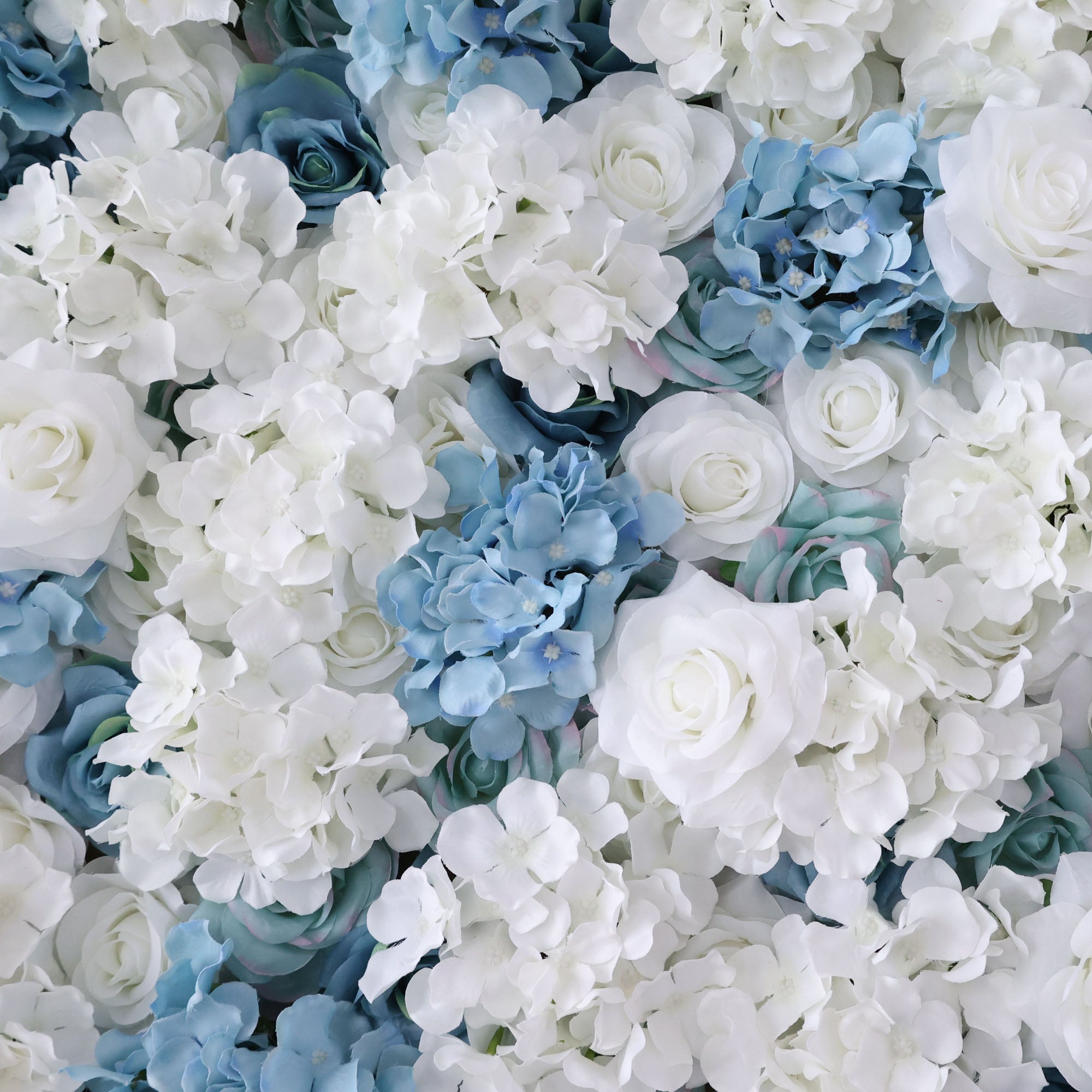 ValarFlowers Blue & White Floral Extravaganza Wall: A Serene. Elegant Masterpiece for Timeless Celebrations-VF-555