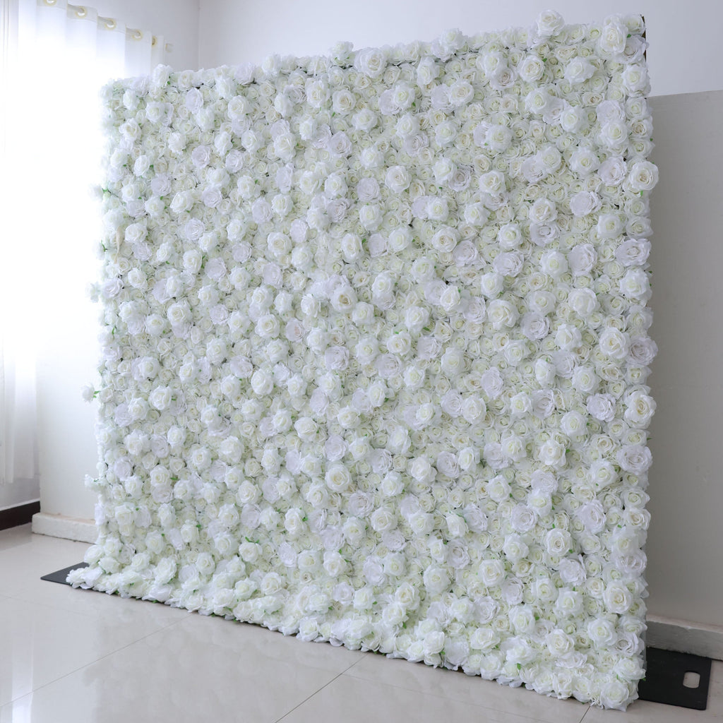 ValarFlowers Green White Artificial Flower Wall Backdrop for Wedding & Event Decor VF-361