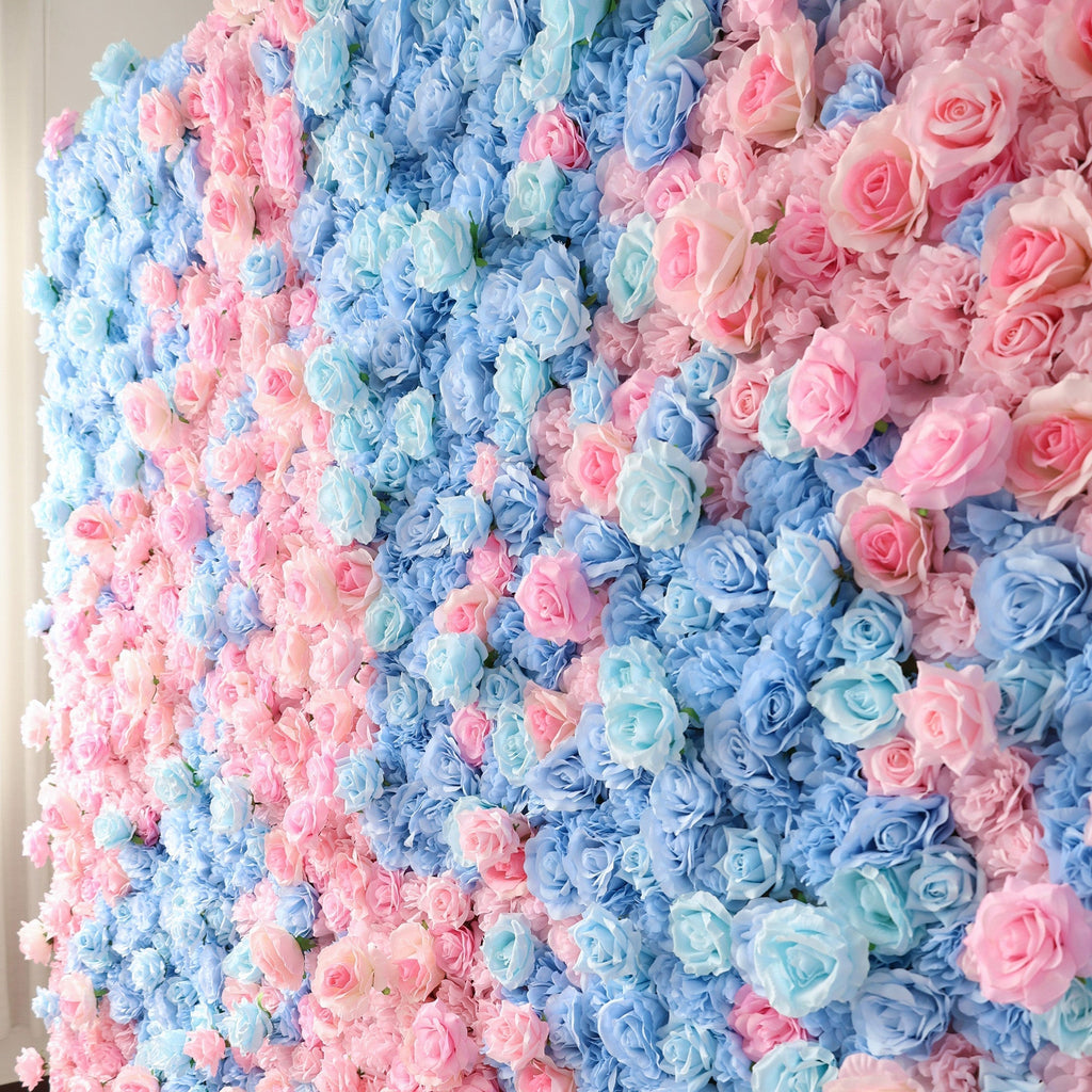 ValarFlowers BloomElegance Pink and Blue Floral Fantasy Flower Wall: A Mesmerizing Centerpiece for Magical Events - VF - 501- x