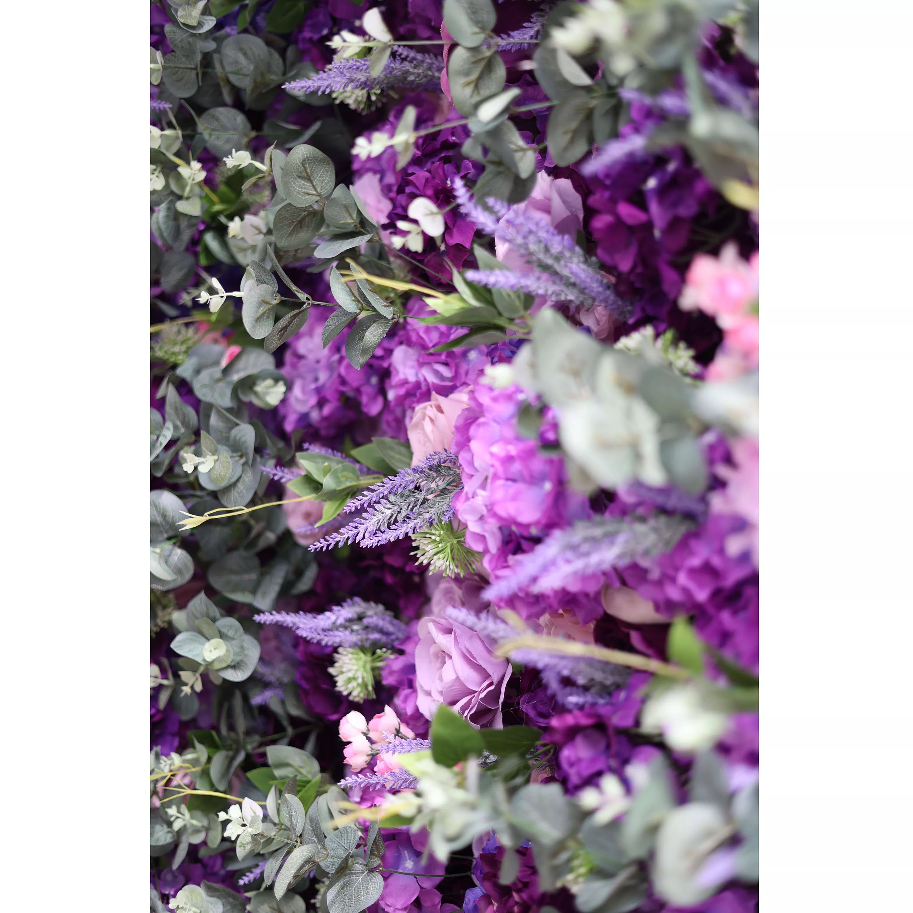 Valar Flowers Roll Up Fabric Artificial Purple Flower Wall Wedding Backdrop. Floral Party Decor. Event Photography-VF-192