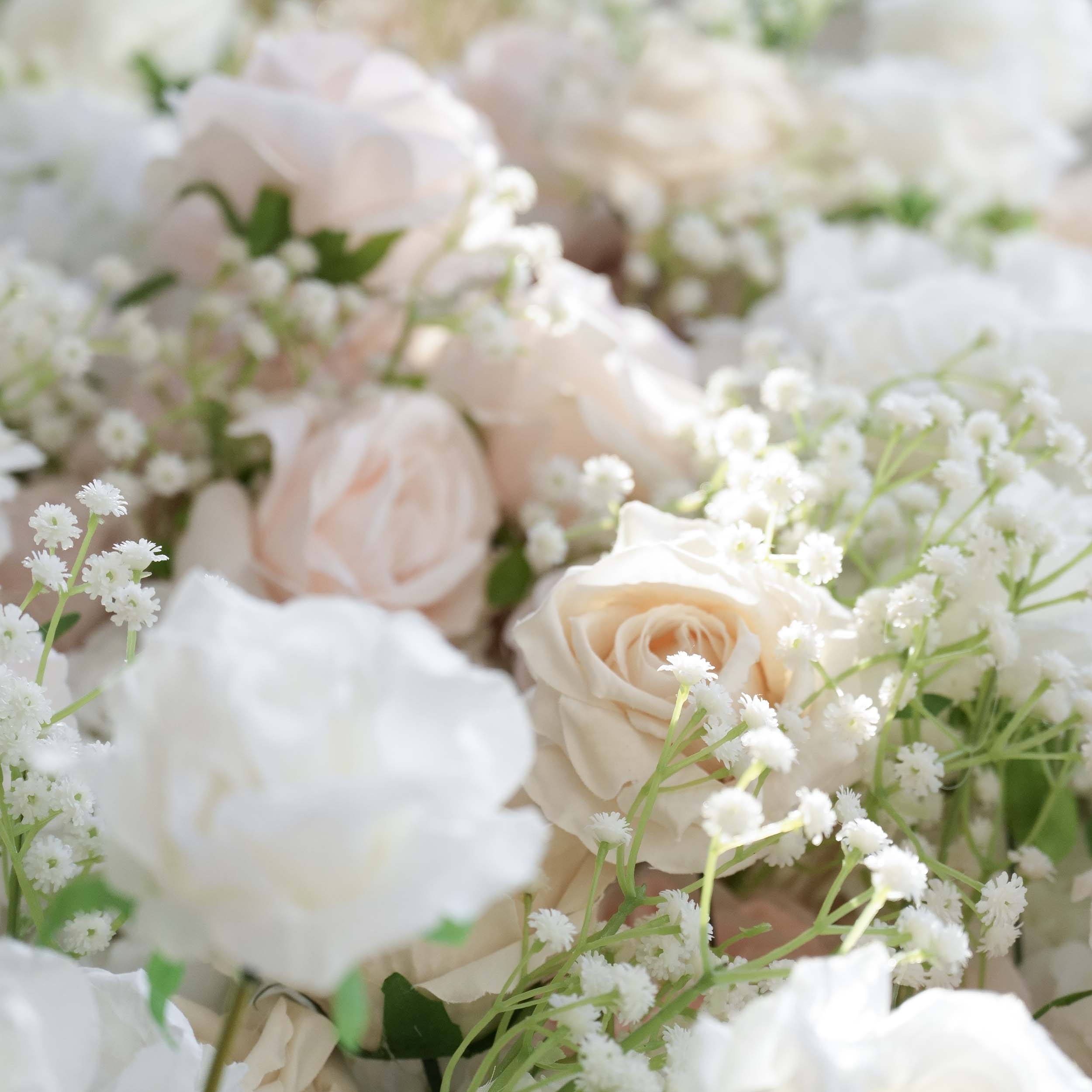 Luxurious Floral Backdrop - Elegant White. Blush. and Nude Artificial Flower Wall for Weddings. Events. and Special Occasions-VF-374-1