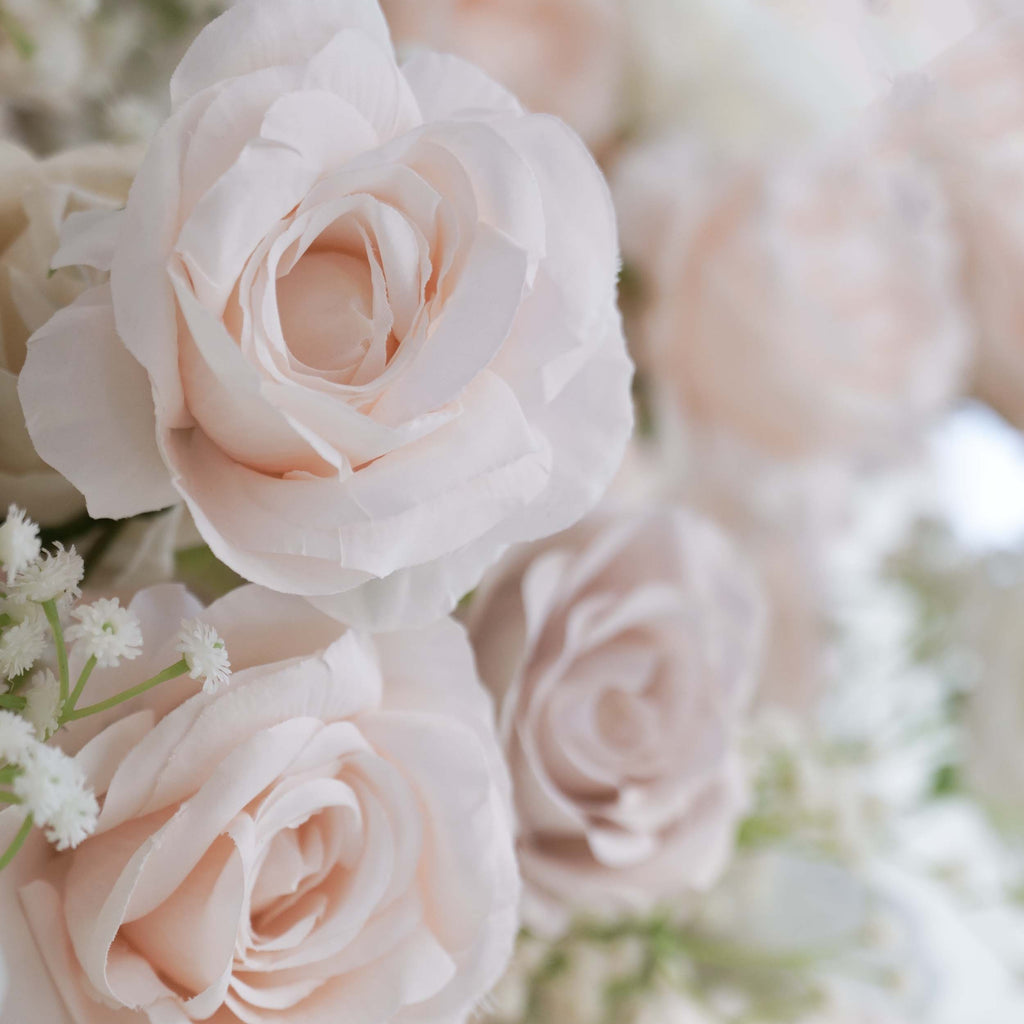 Luxurious Floral Backdrop - Elegant White. Blush. and Nude Artificial Flower Wall for Weddings. Events. and Special Occasions-VF-374-1