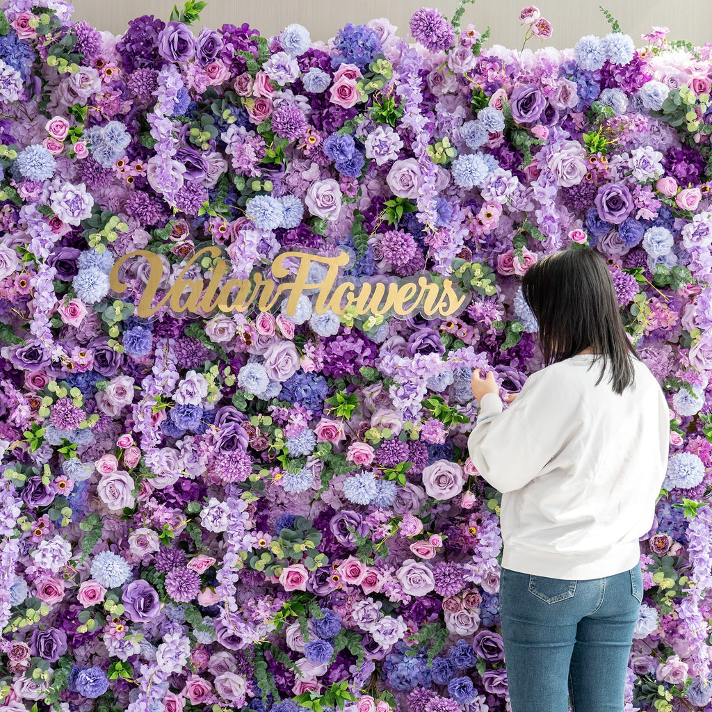 ValarFlowers Presents: Lavender Elegance – A Lavish Display of Purple Blooms in an Artificial Fabric Flower Arch Decor-VF-490