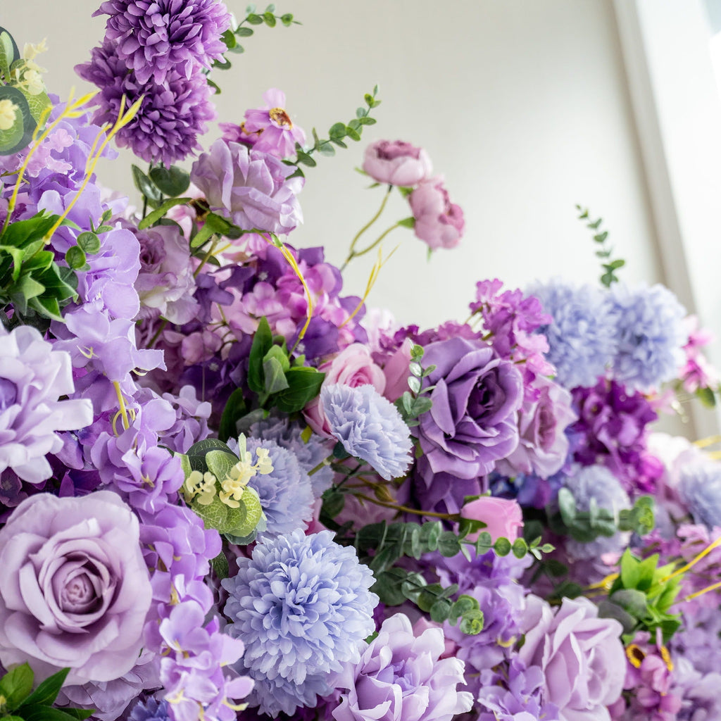 ValarFlowers Presents: Lavender Elegance – A Lavish Display of Purple Blooms in an Artificial Fabric Flower Arch Decor-VF-490