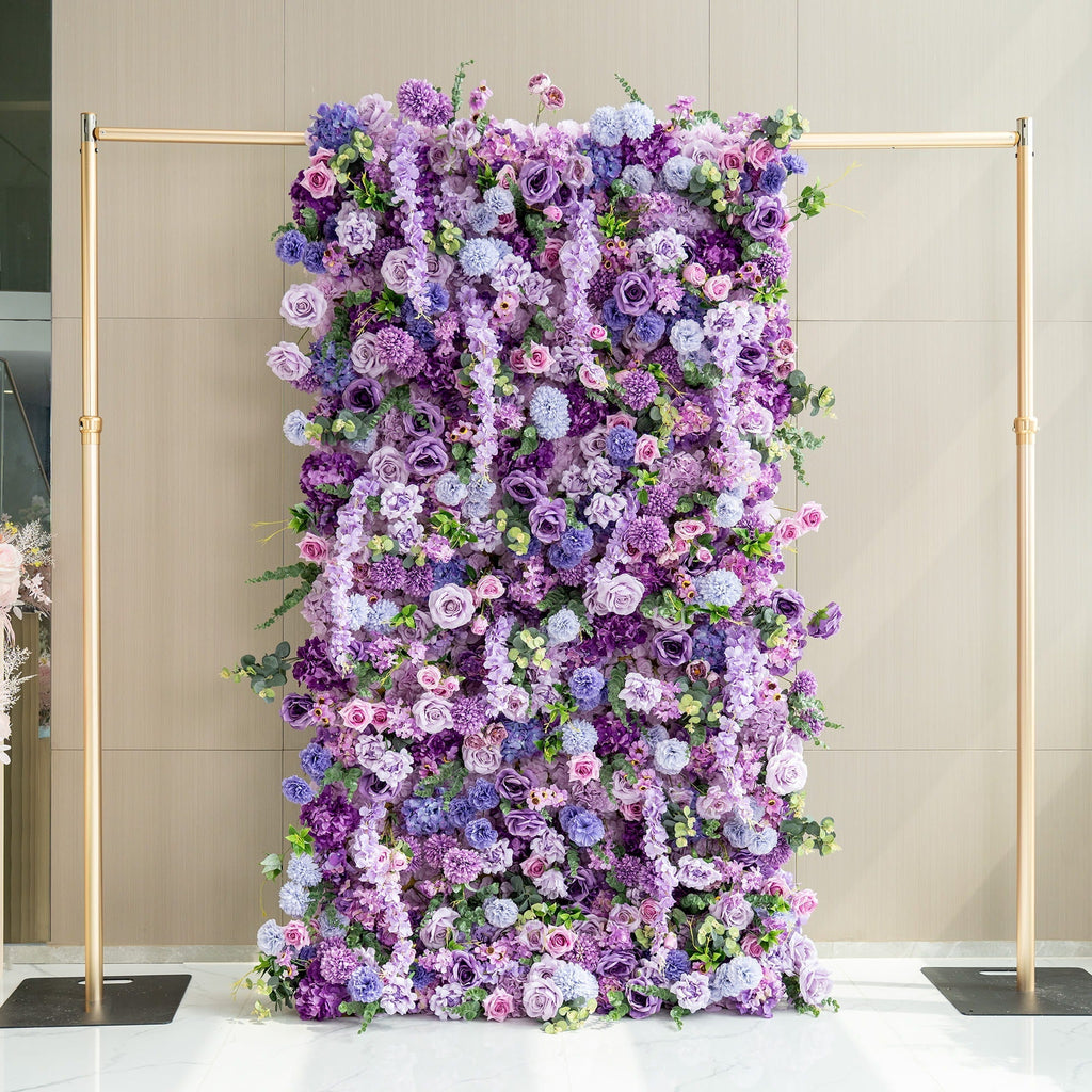 ValarFlowers Presents: Lavender Elegance – A Lavish Display of Purple Blooms in an Artificial Fabric Flower Arch Decor-VF-490