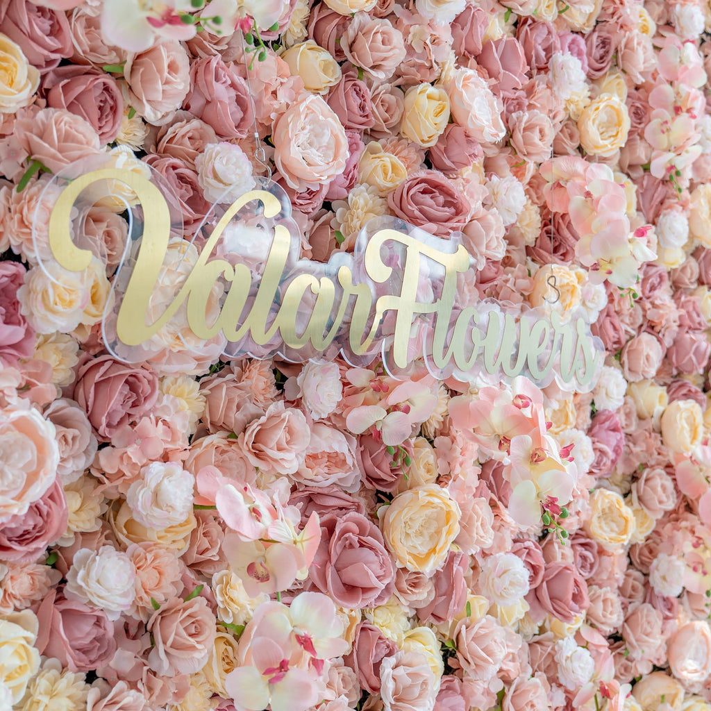 Valar Flowers Exquisite Artificial Flower Backdrop in Soft Pink and Cream Hues for Weddings. Parties and Events-VF-360