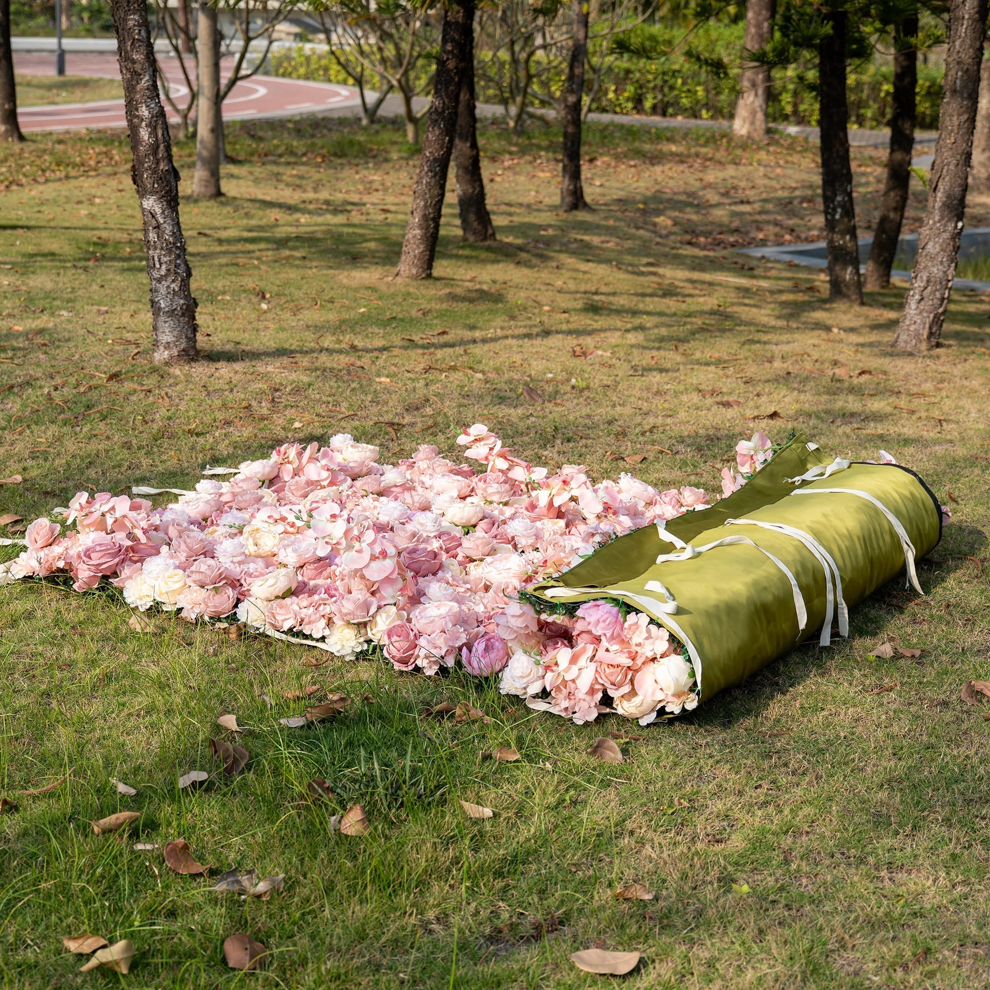Valar Flowers Exquisite Artificial Flower Backdrop in Soft Pink and Cream Hues for Weddings. Parties and Events-VF-360