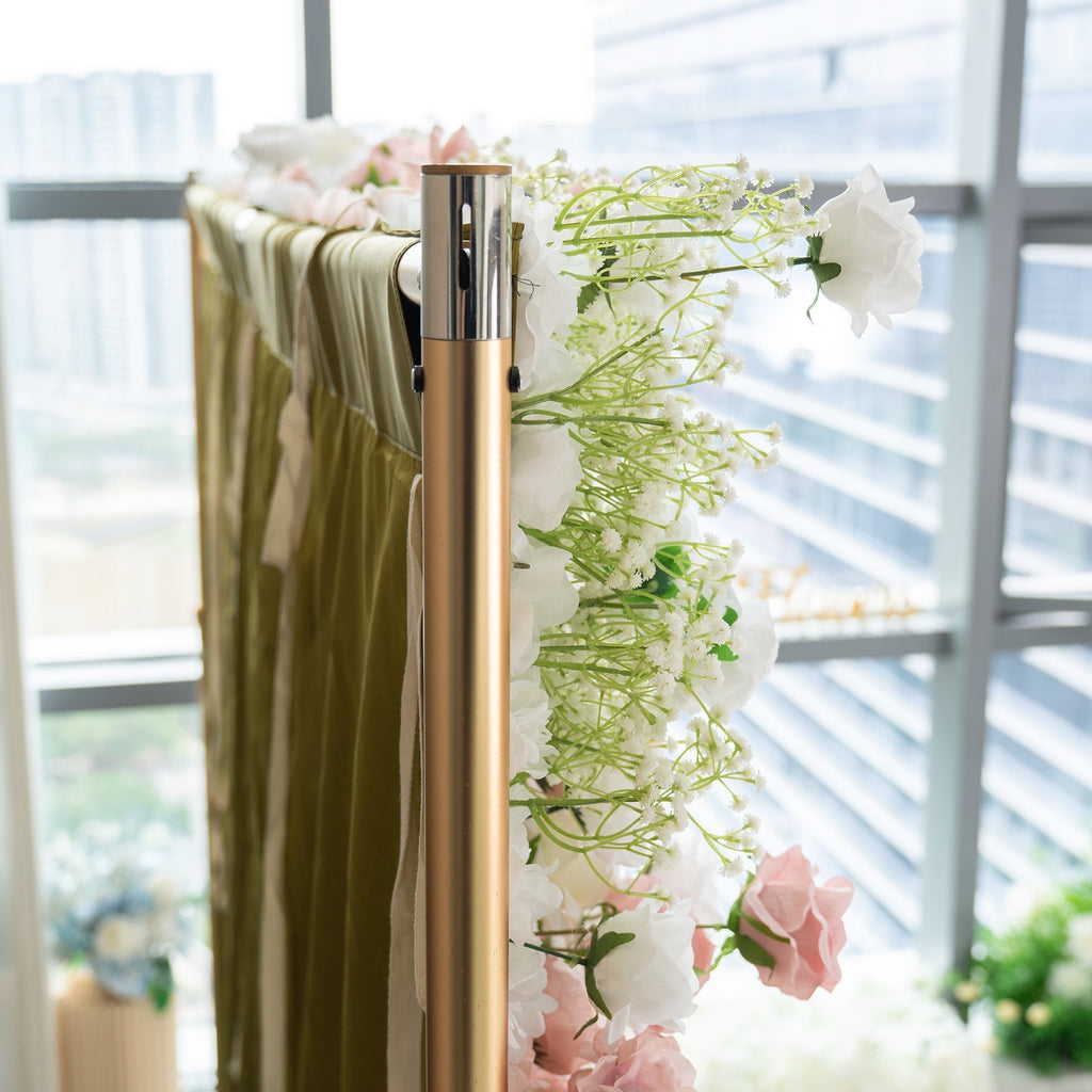 Romantic Floral Backdrop - Blush Nude and White Artificial Flower Wall for Weddings. Events. and Special Occasions-VF-418