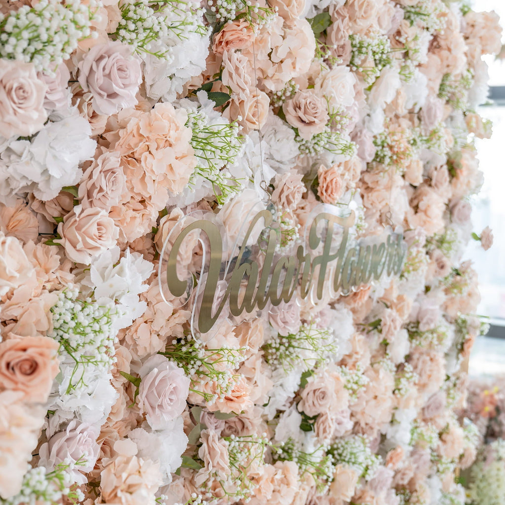 Luxurious Floral Backdrop - Elegant White. Blush. and Nude Artificial Flower Wall for Weddings. Events. and Special Occasions-VF-374-1