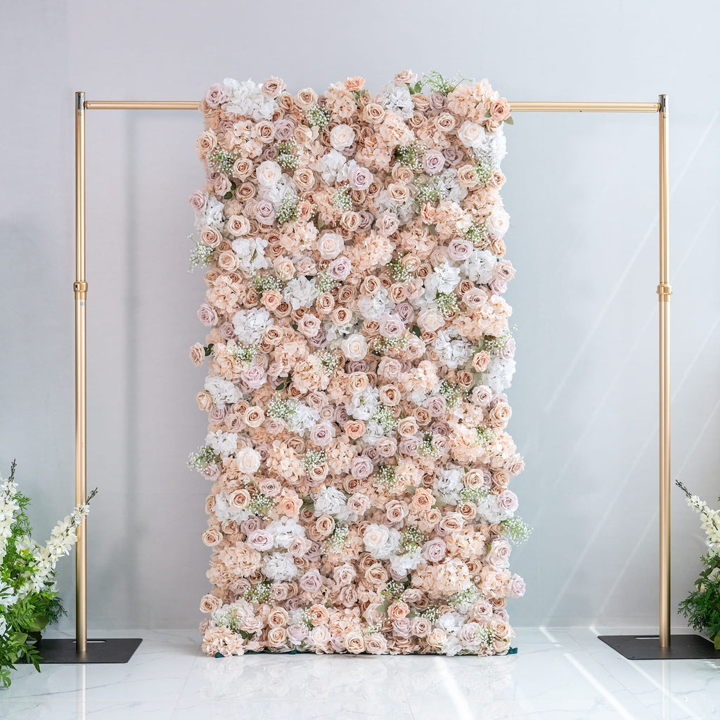 Luxurious Floral Backdrop - Elegant White. Blush. and Nude Artificial Flower Wall for Weddings. Events. and Special Occasions-VF-374-1