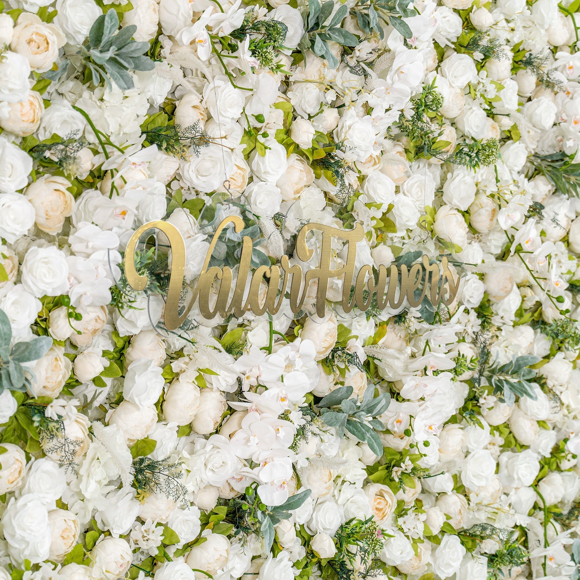 Roll Up Fabric Gorgeous Artificial Flower Wall - The White & Green  Epitome of Wedding and Event Decoration-VF-801