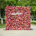Vibrant Multicolored Artificial Flower Wall - The Epitome of Bold and Festive Style for Weddings and Events-VF-806