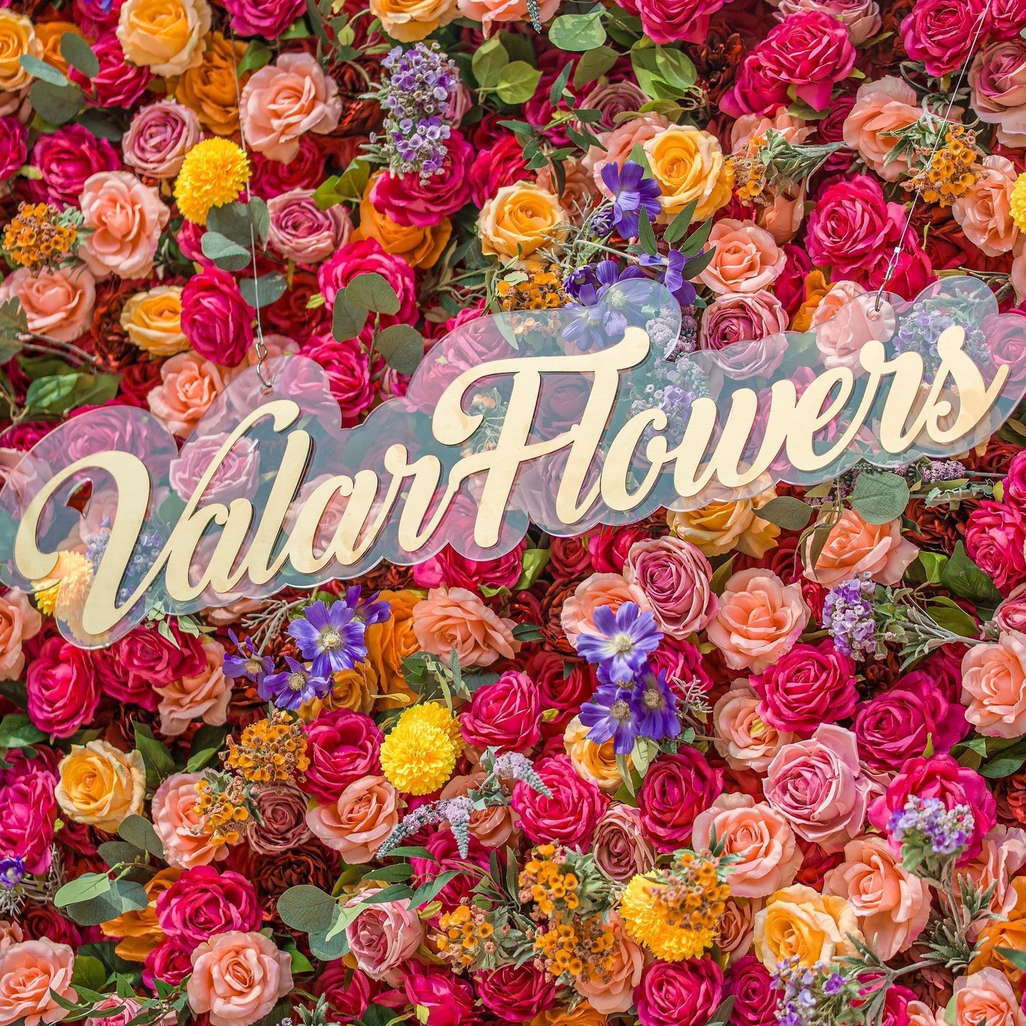 Vibrant Multicolored Artificial Flower Wall - The Epitome of Bold and Festive Style for Weddings and Events-VF-806