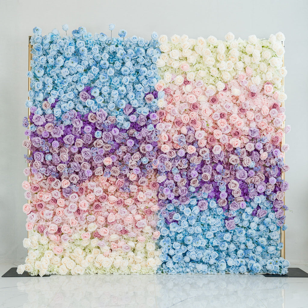 5D ValarFlowers Ombre Rainbow Artificial Flower Backdrop: A Breathtaking Floral Masterpiece for Events-VF-828-2