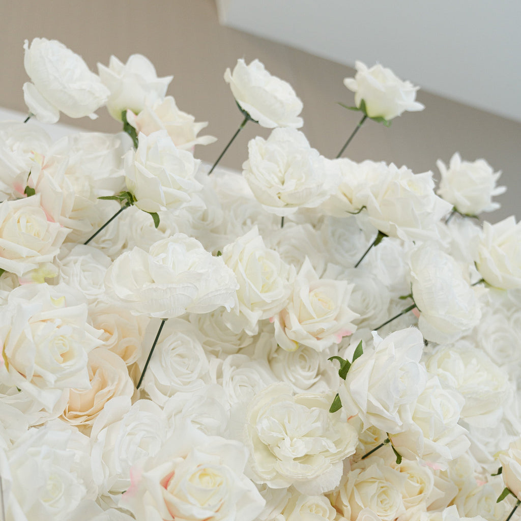 ValarFlowers Green White Pink Artificial Flower Wall Backdrop for Wedding & Event Decor VF-340