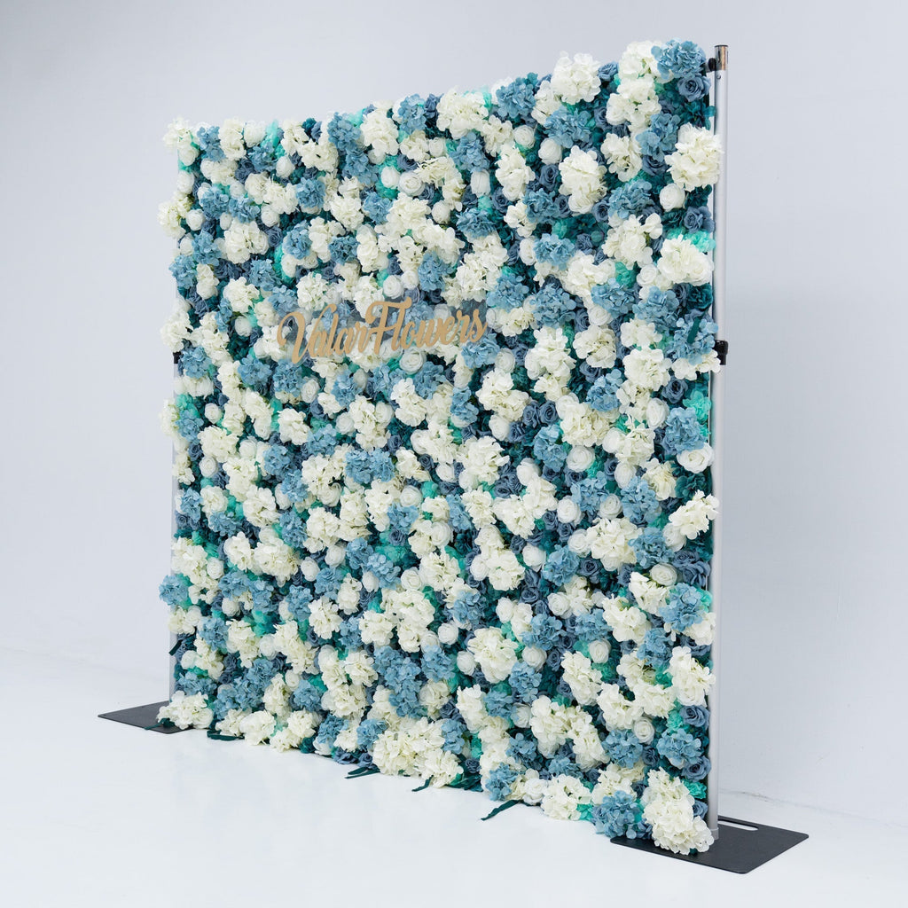 ValarFlowers Blue and White Rose Floral Backdrop: A Serene Elegance for Weddings and Special Occasions And Proposals and Outdoor Events and Photography - VF - 825