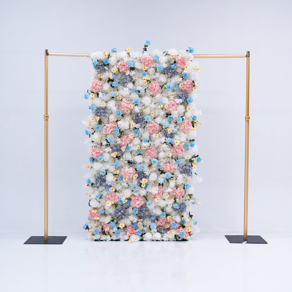 ValarFlowers Pastel Blue. Pink and White Floral Backdrop: A Dreamy Elegance for Weddings and Special Occasions And Proposals and Outdoor Events and Photography - VF - 826