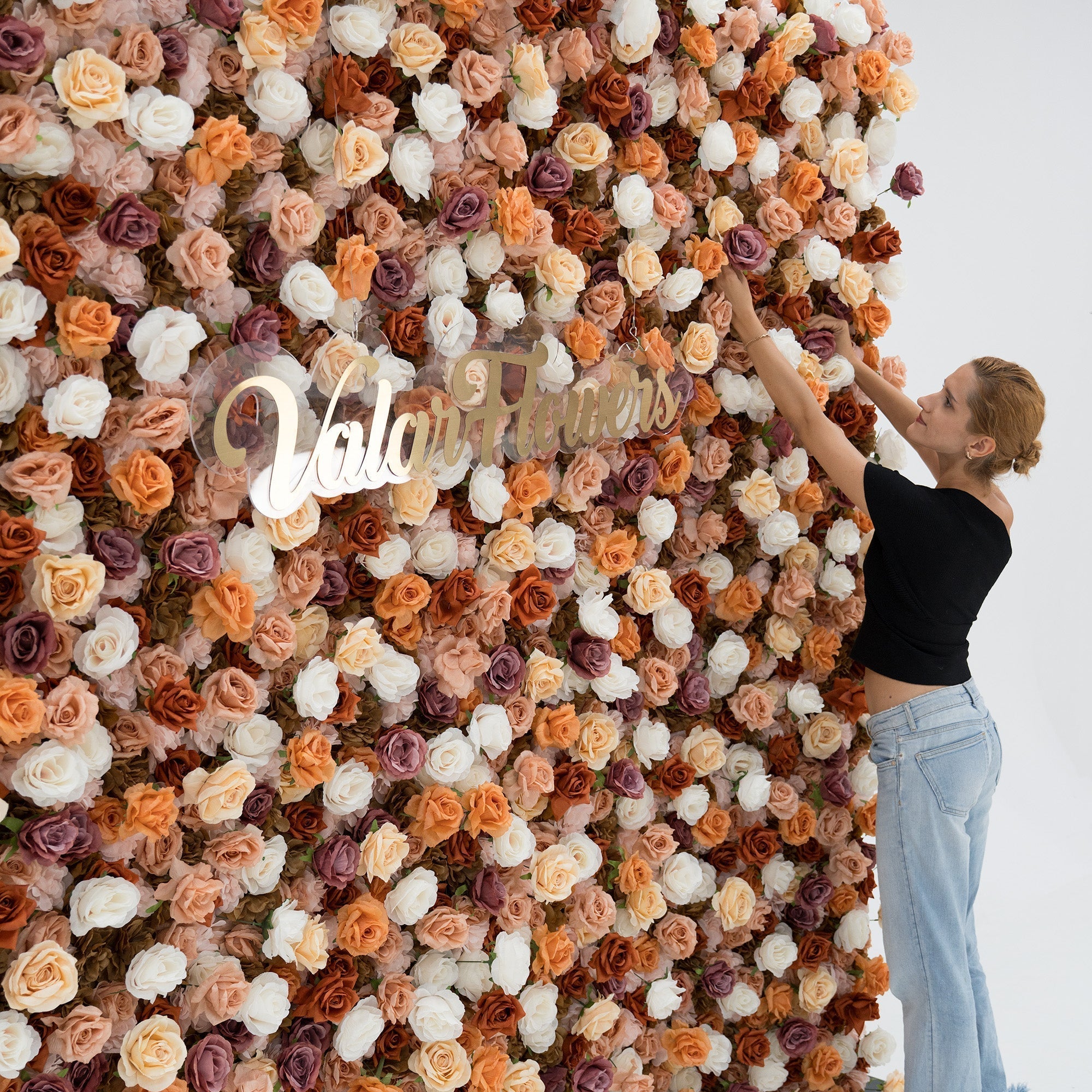 ValarFlowers 3D Autumn - Toned Floral Wall Backdrop: Warm & Luxurious Event Centerpiece-VF-580