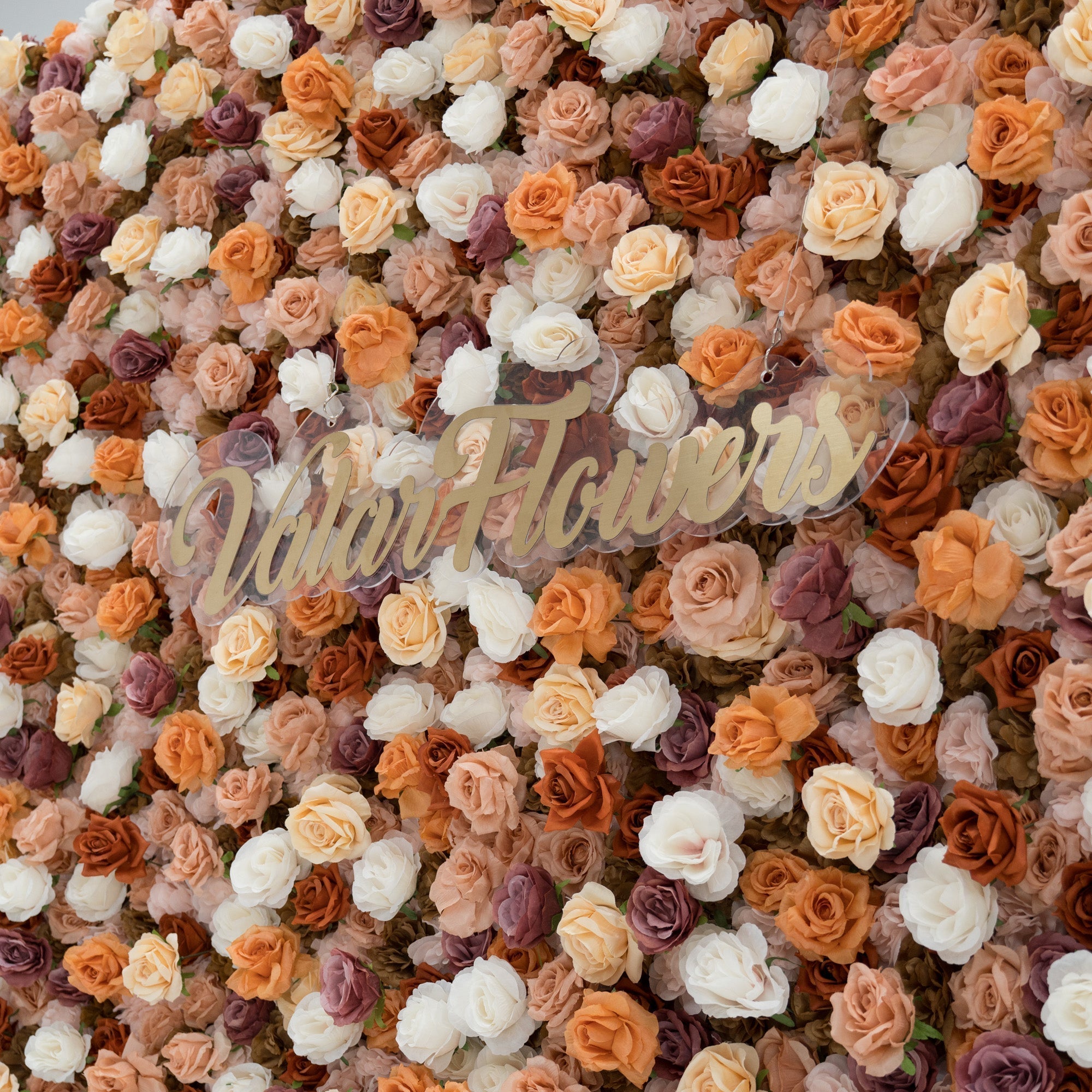 ValarFlowers 3D Autumn - Toned Floral Wall Backdrop: Warm & Luxurious Event Centerpiece-VF-580