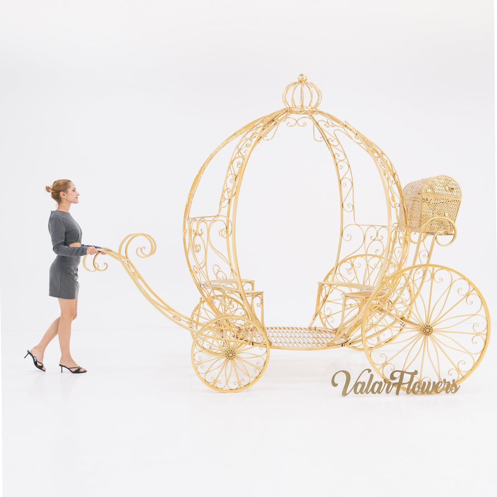 7.9ft Life size Height Fairy Princess Style Cinderella's Fantasy Pumpkin Carriage for Castle Decorating/ Halloween/ Baby Shower /Wedding Invitation Decor