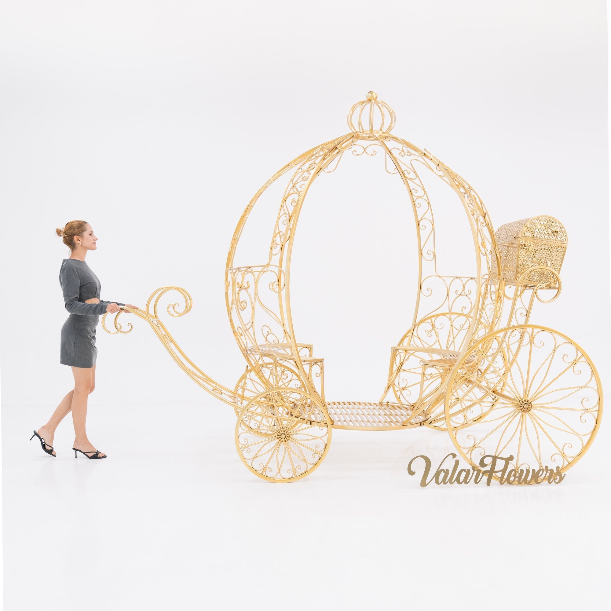 7.9ft Life size Height Fairy Princess Style Cinderella's Fantasy Pumpkin Carriage for Castle Decorating/ Halloween/ Baby Shower /Wedding Invitation Decor