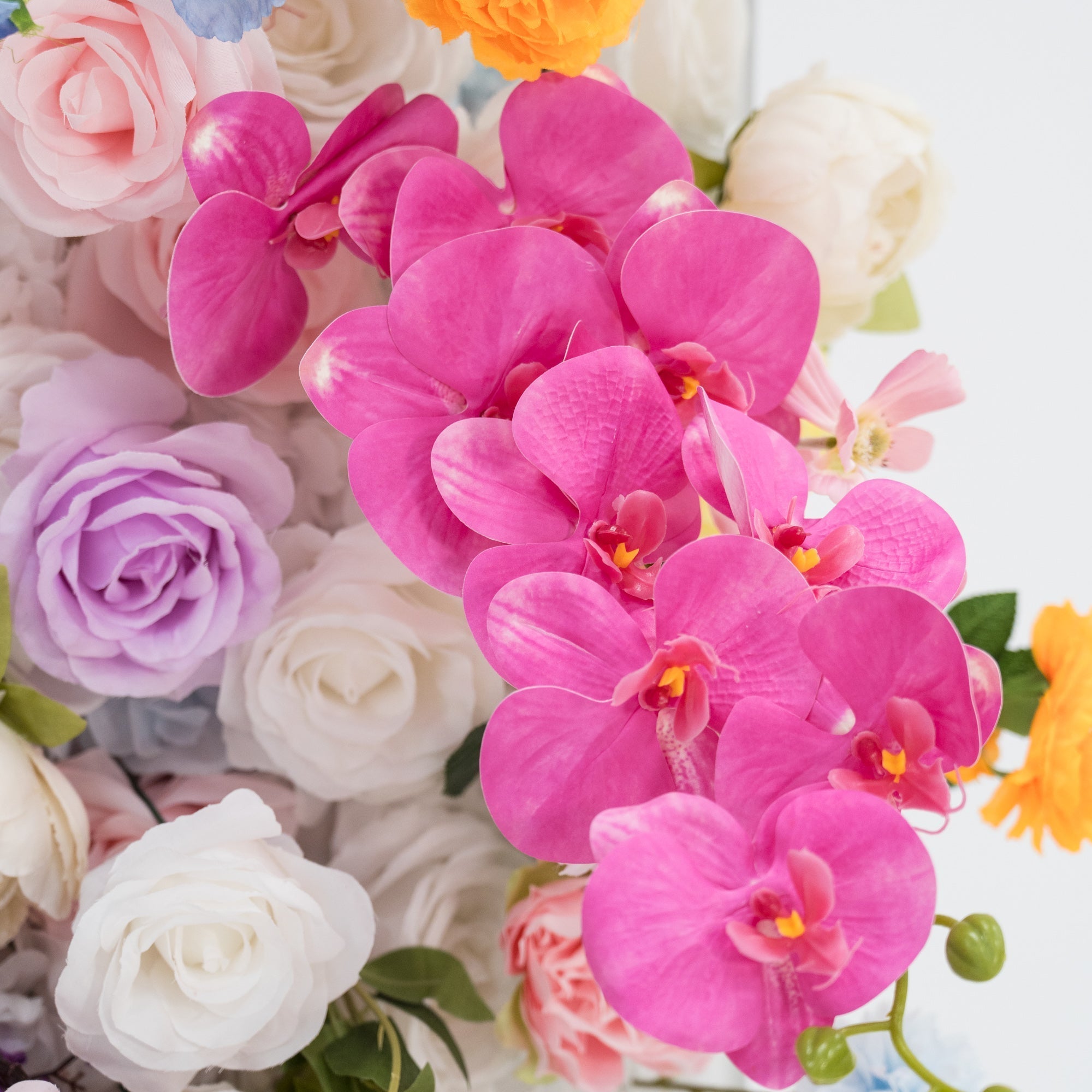 Vibrant Multicolor Artificial Flower Backdrop: Lush Mixed Blooms for Weddings & Events - Ideal for Every Celebration -VF-811-3