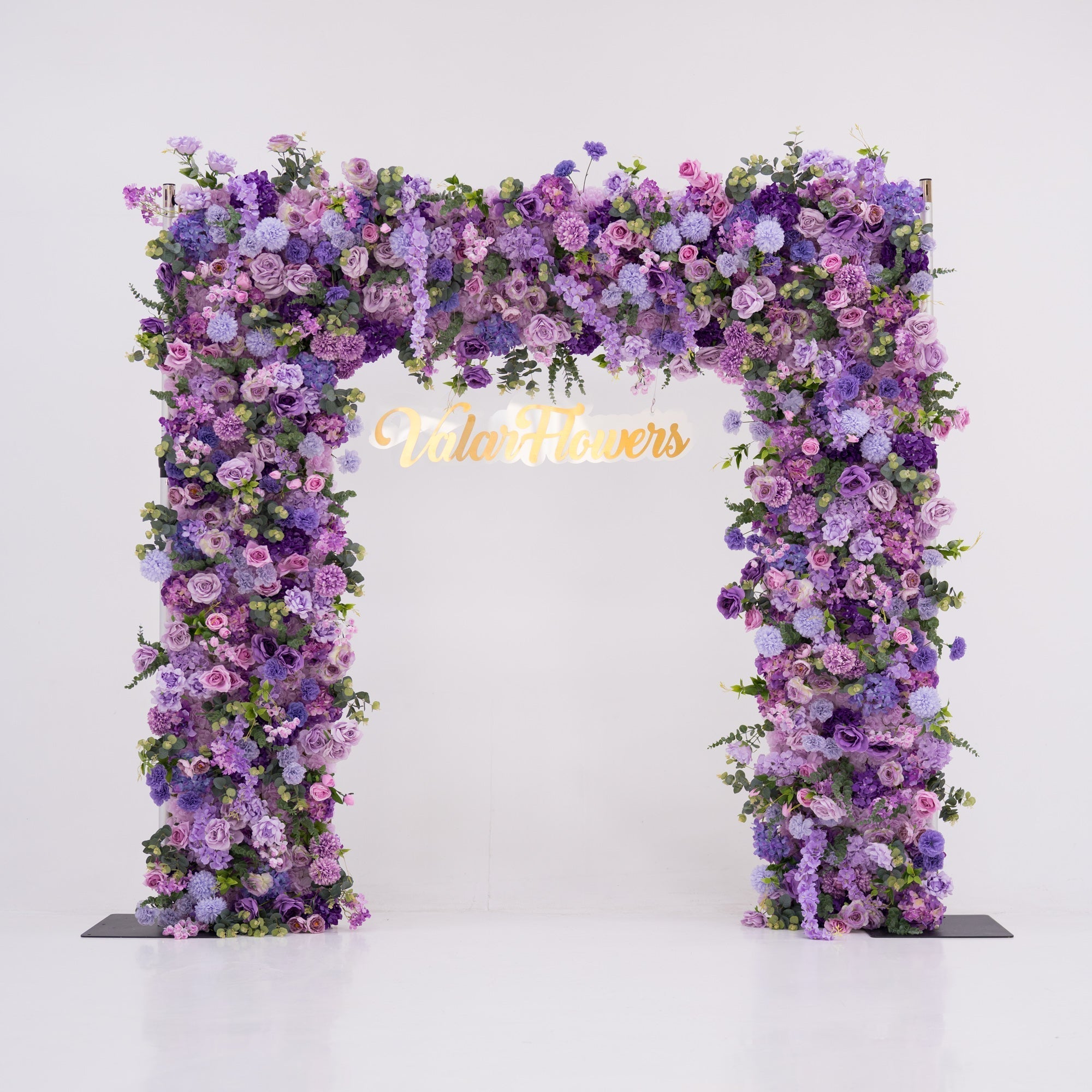ValarFlowers Presents: Lavender Elegance – A Lavish Display of Purple Blooms in an Artificial Fabric Flower Arch Decor-VF-490-2