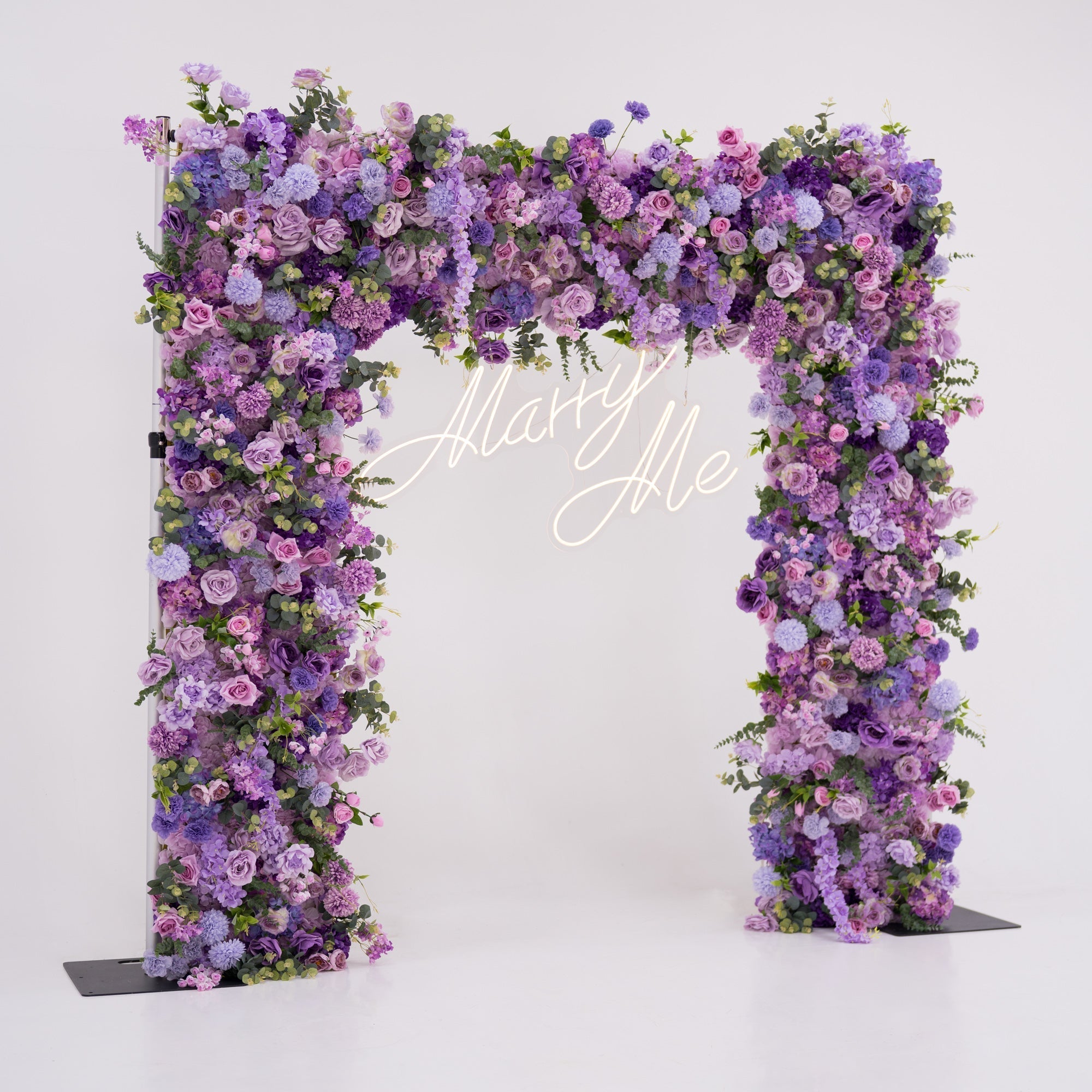 ValarFlowers Presents: Lavender Elegance – A Lavish Display of Purple Blooms in an Artificial Fabric Flower Arch Decor-VF-490-2