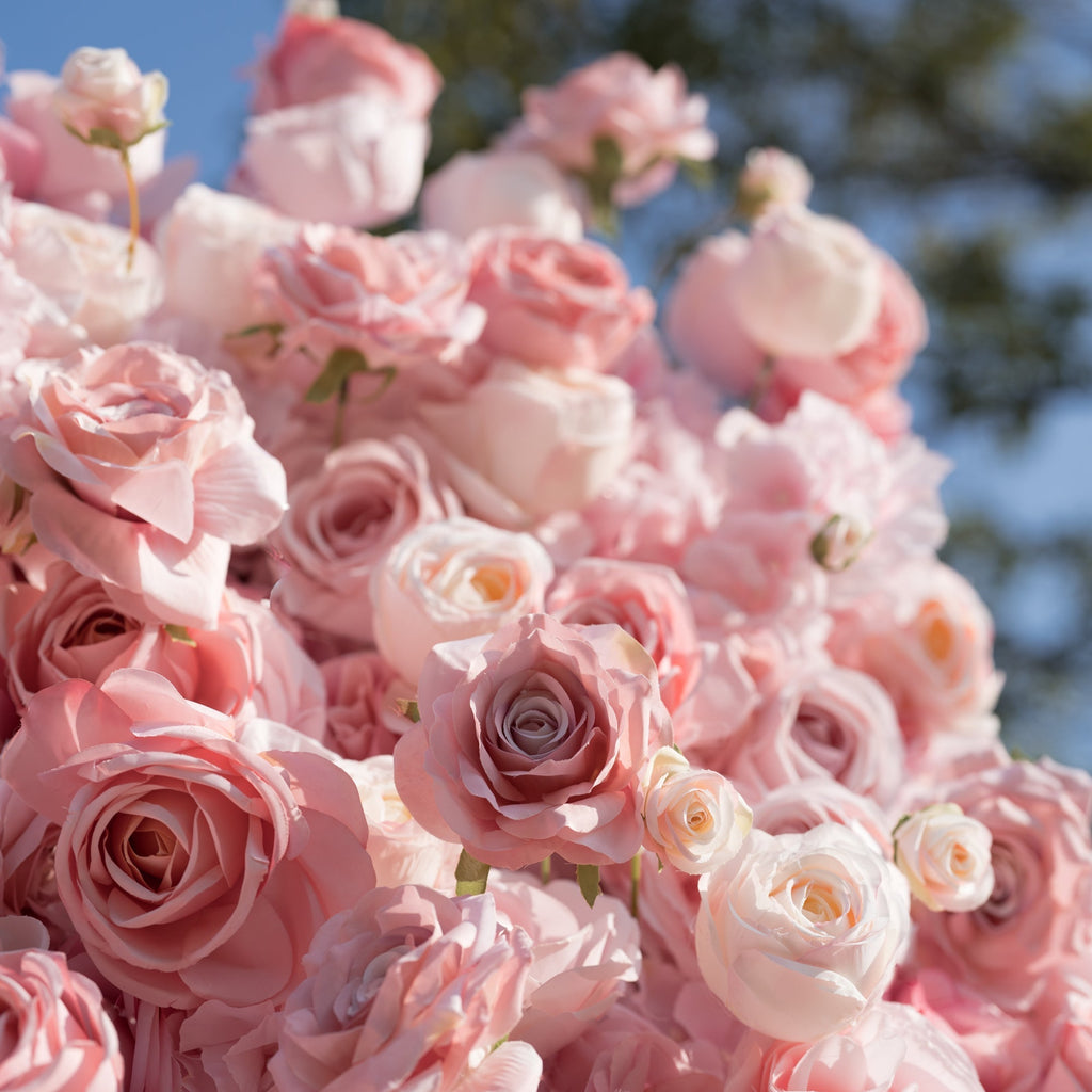 Valar Flowers Roll Up Artificial Lush Pink Floral Wall VF-501