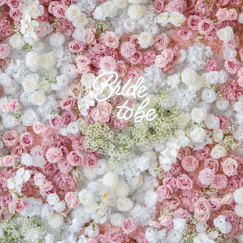 Romantic Floral Backdrop - Blush Nude and White Artificial Flower Wall for Weddings. Events. and Special Occasions-VF-418