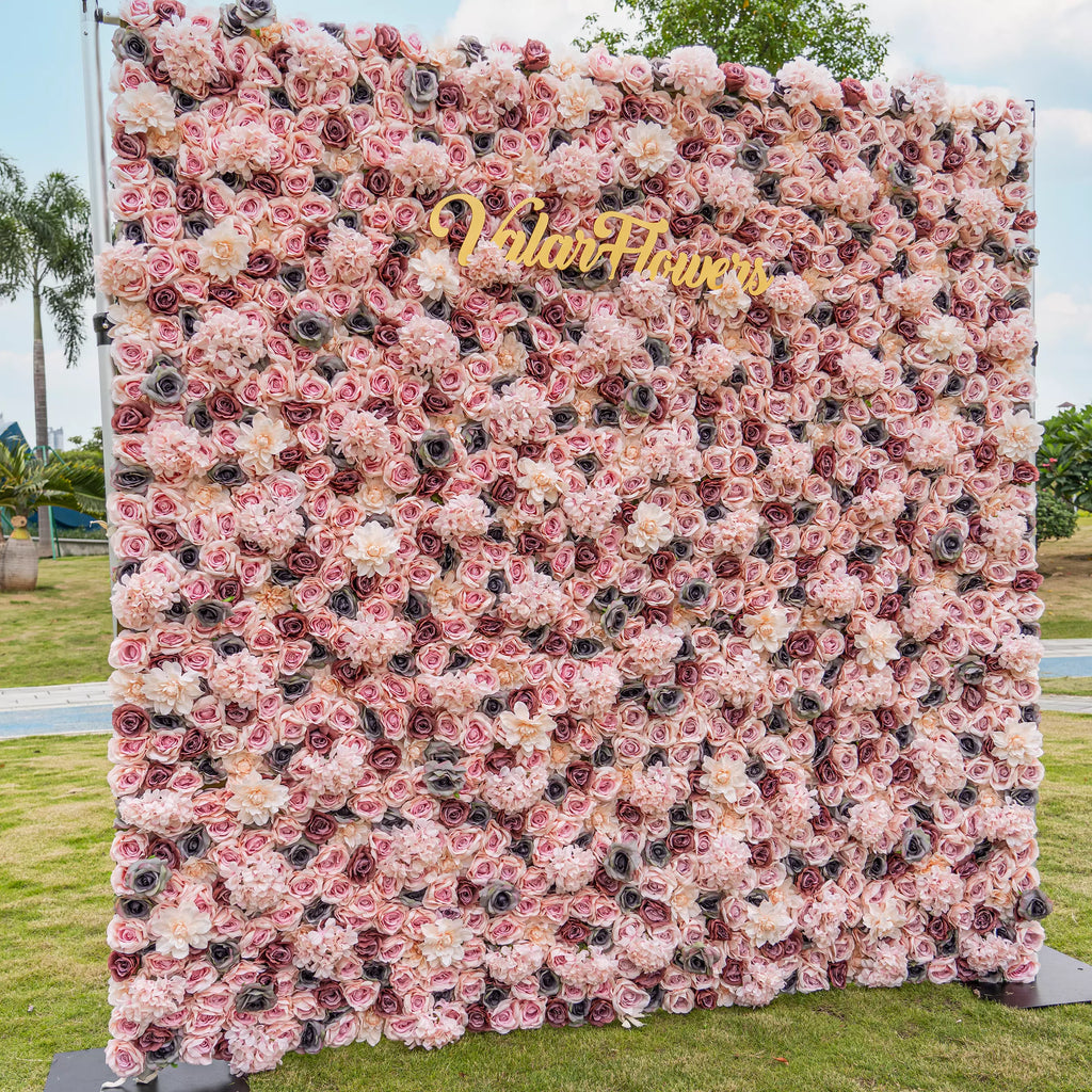 ValarFlowers Nude Color and Roseate Reverie: A Romantic Dance of Delicate Petals and Tender Affection- Celebration Floral Wall-VF-062