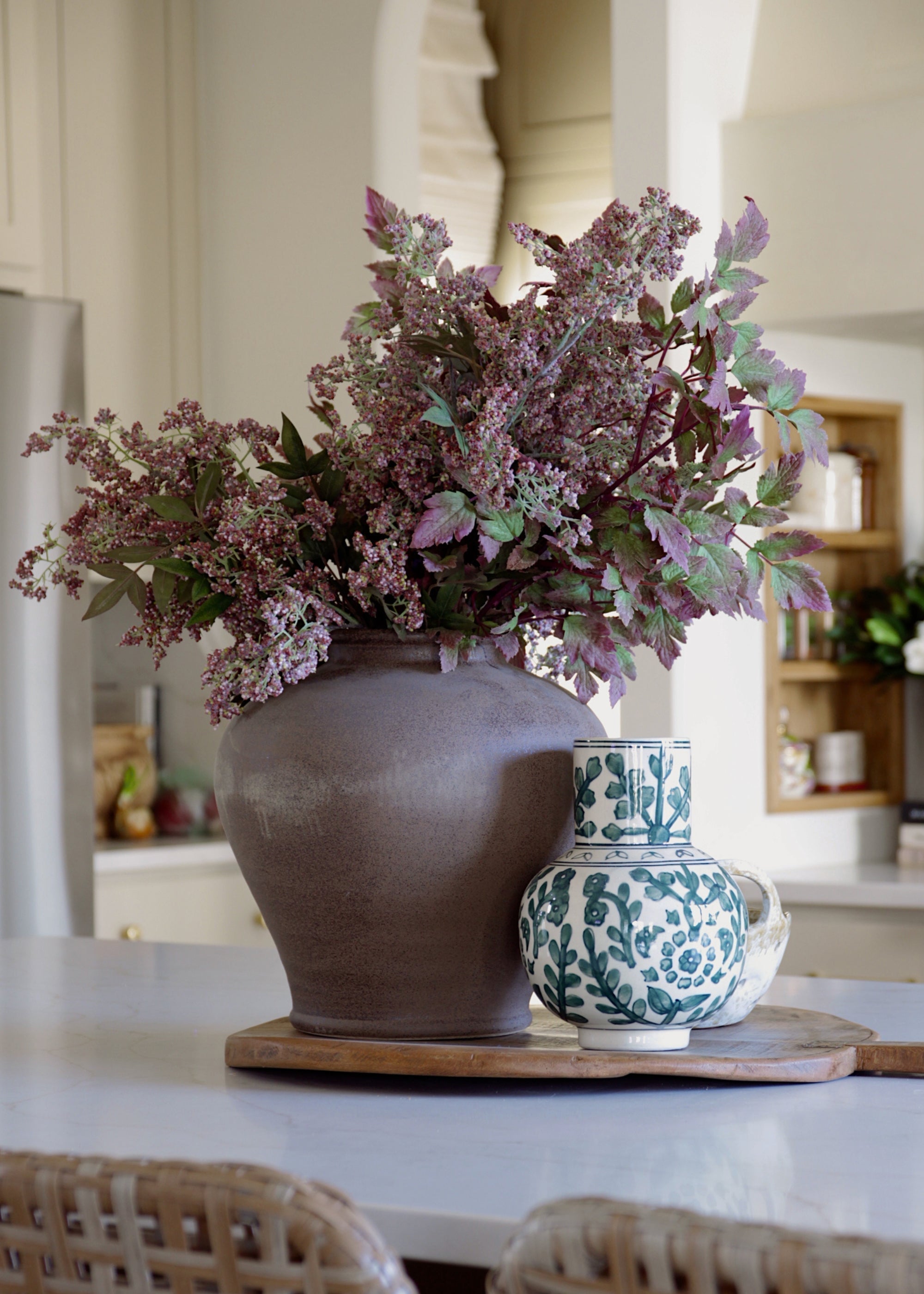 Dusty Mauve Fake Wild Plum Berry Branch - 43